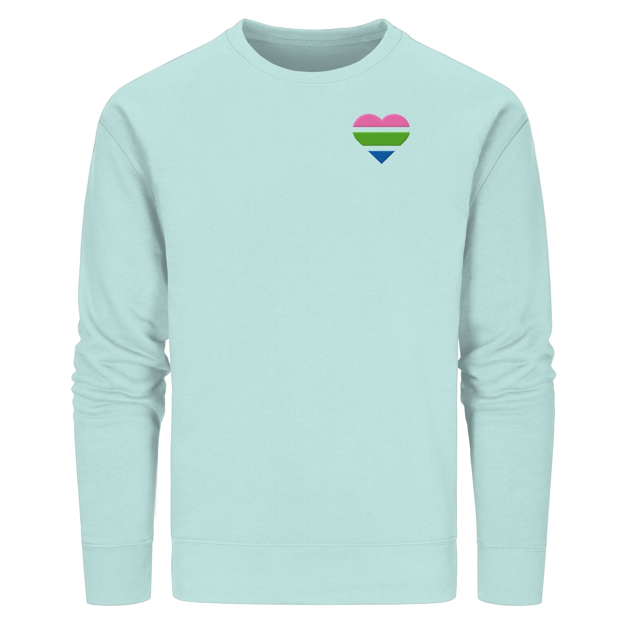 Organic Basic Sweatshirt - Polysexual Flag Herz Stick