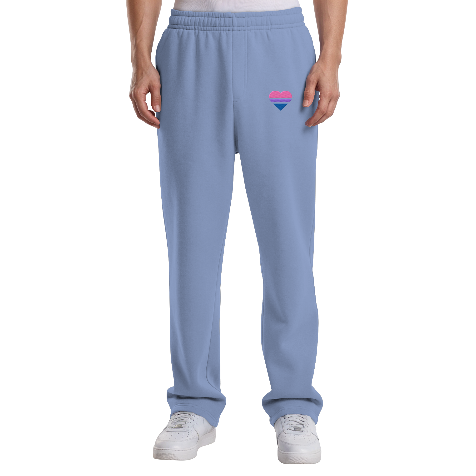 Fluffy Track Sweatpants - Bisexual Flag Herz Stick