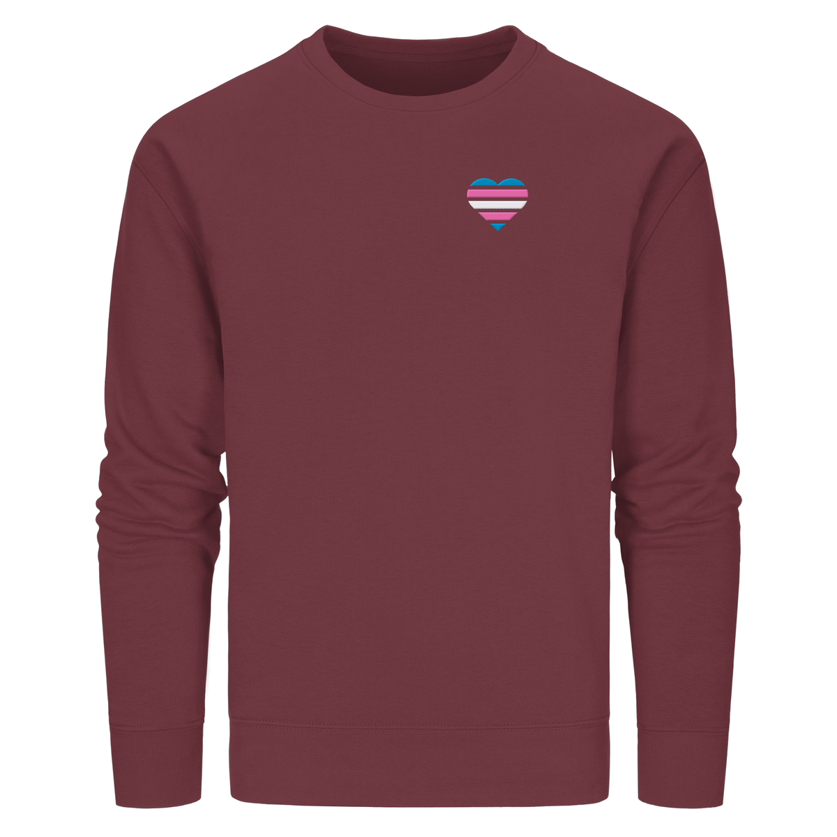 Organic Basic Sweatshirt mit Herz Stick - Trans