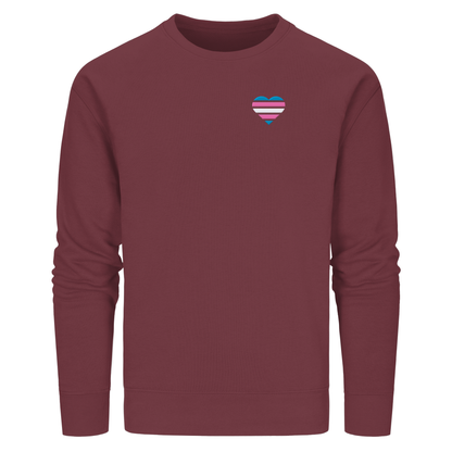 Organic Basic Sweatshirt mit Herz Stick - Trans