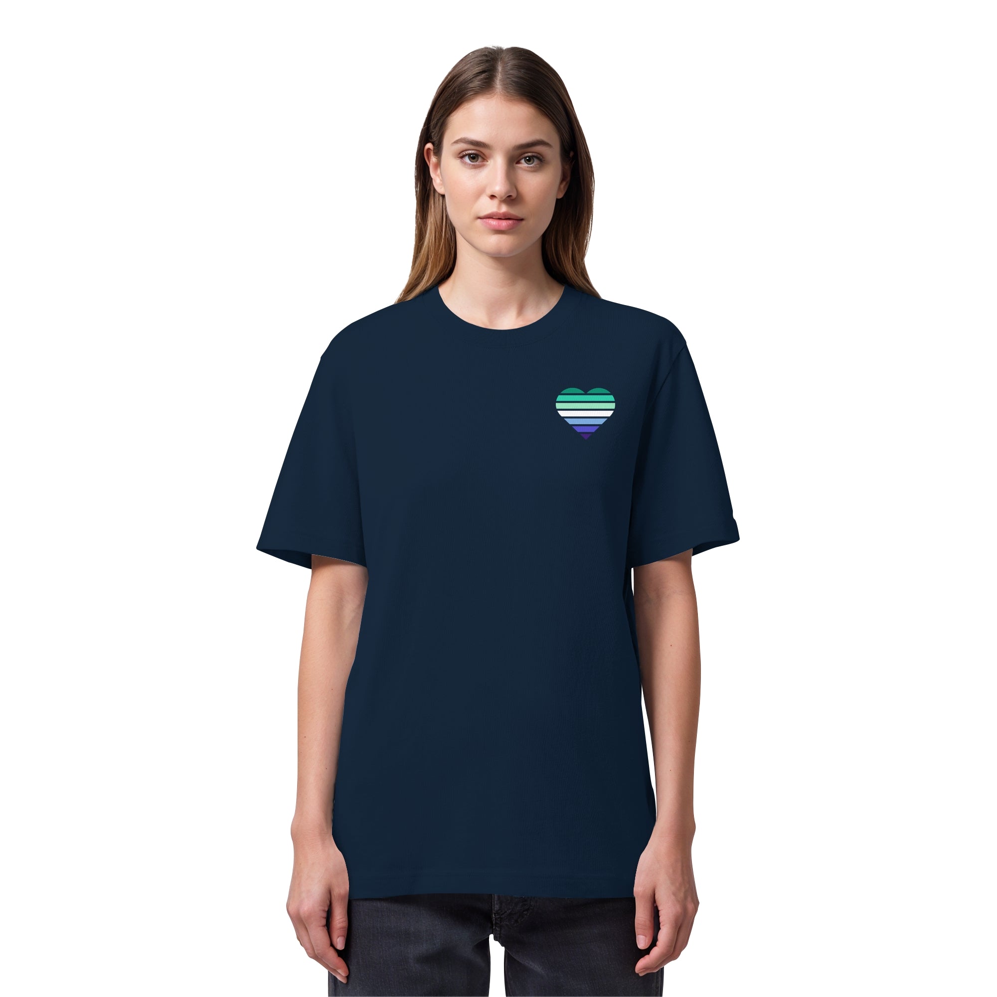 Organic Heavy Shirt - Gay Flag Herz Print