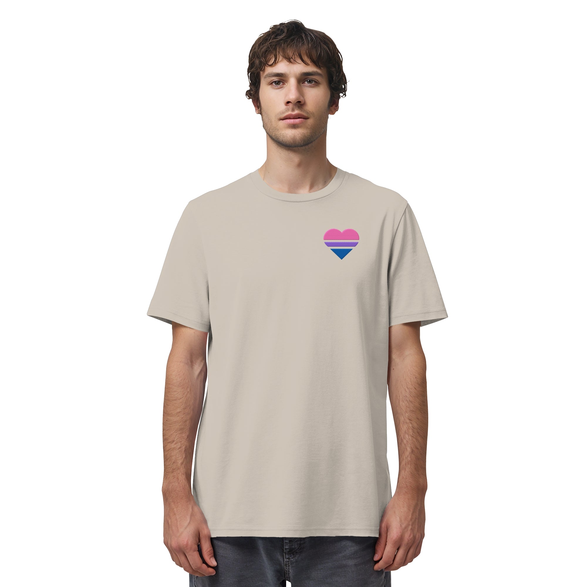 Organic Shirt - Bisexual Flag Herz Stick