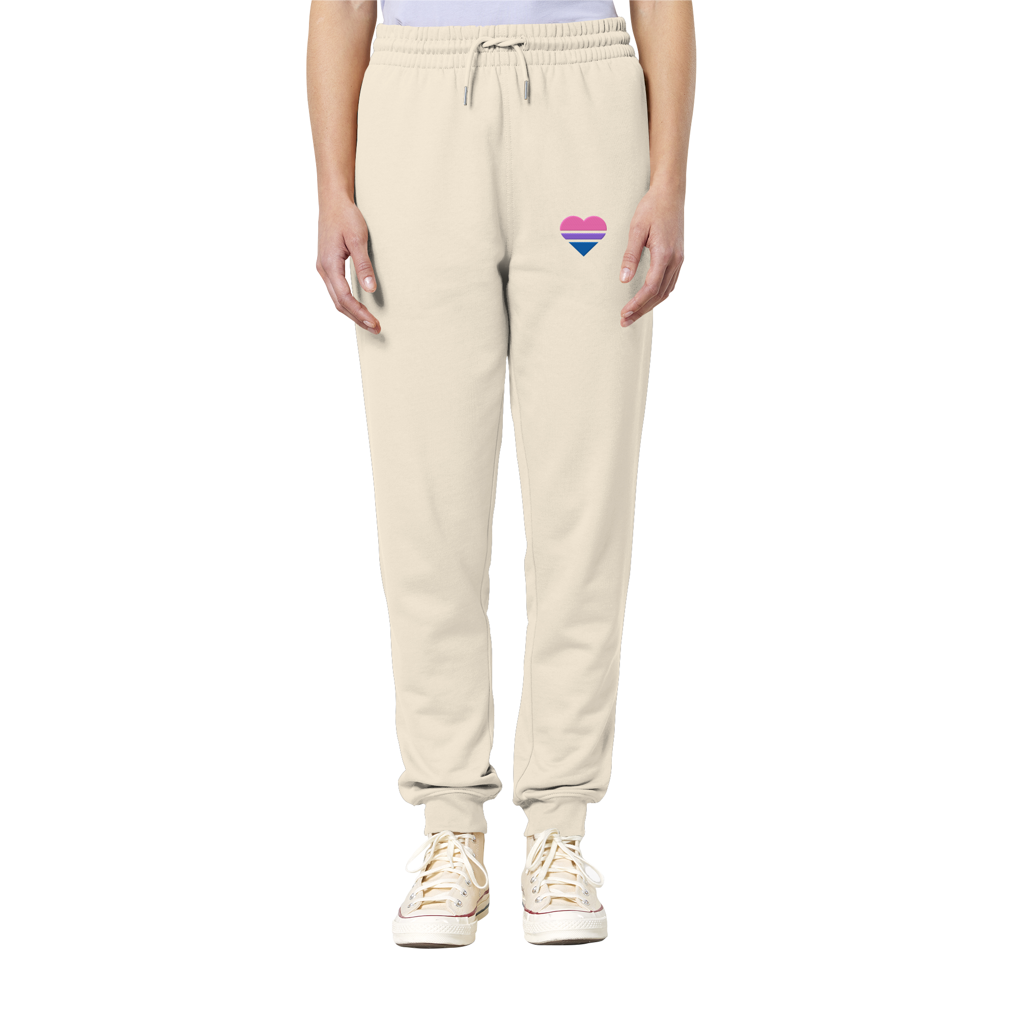 Organic Jogger Pants - Bisexual Flag Herz Stick