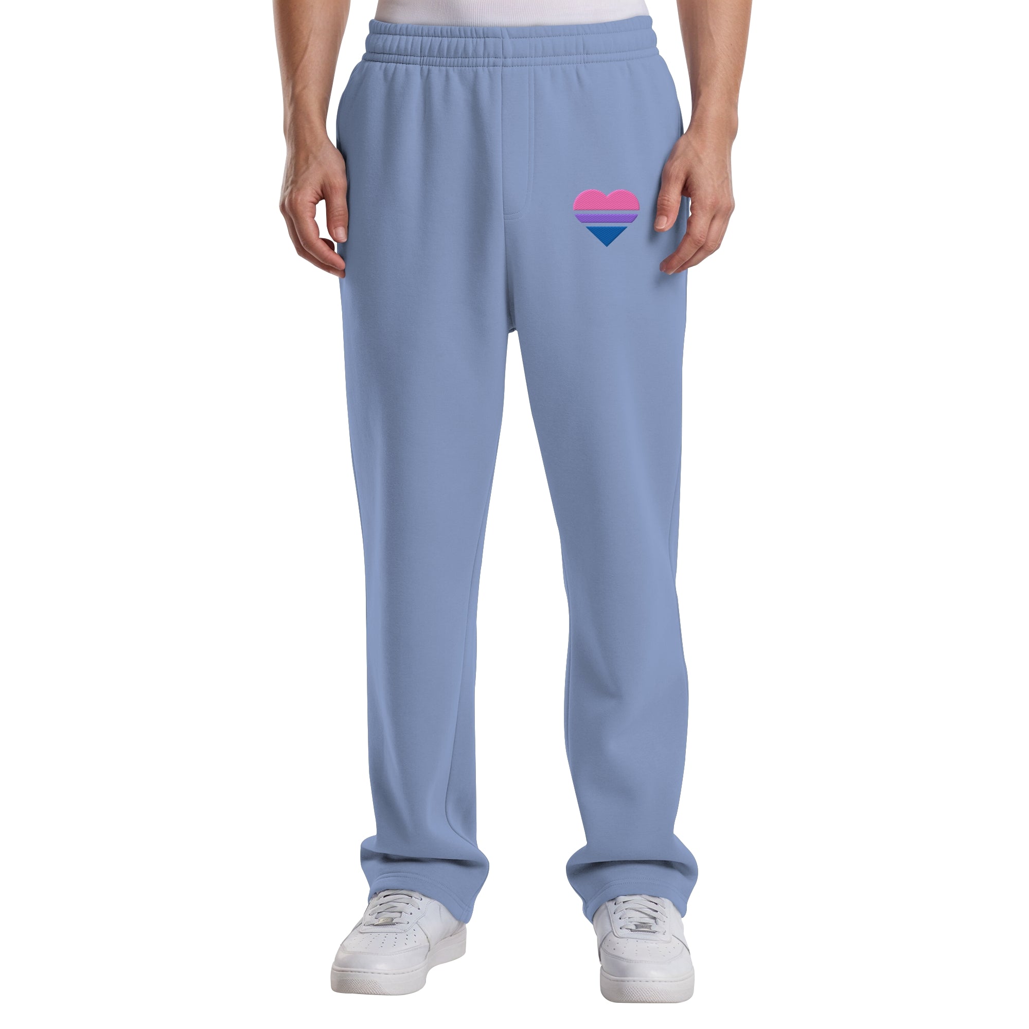 Fluffy Track Sweatpants - Bisexual Flag Herz Stick