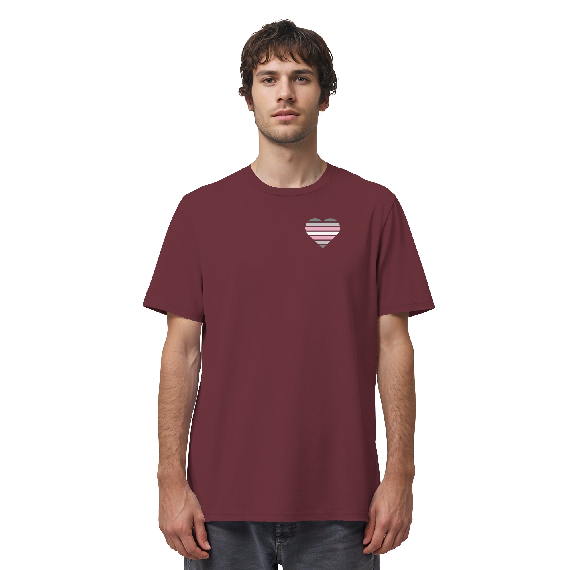 Organic Shirt - Demigirl Flag Herz Print