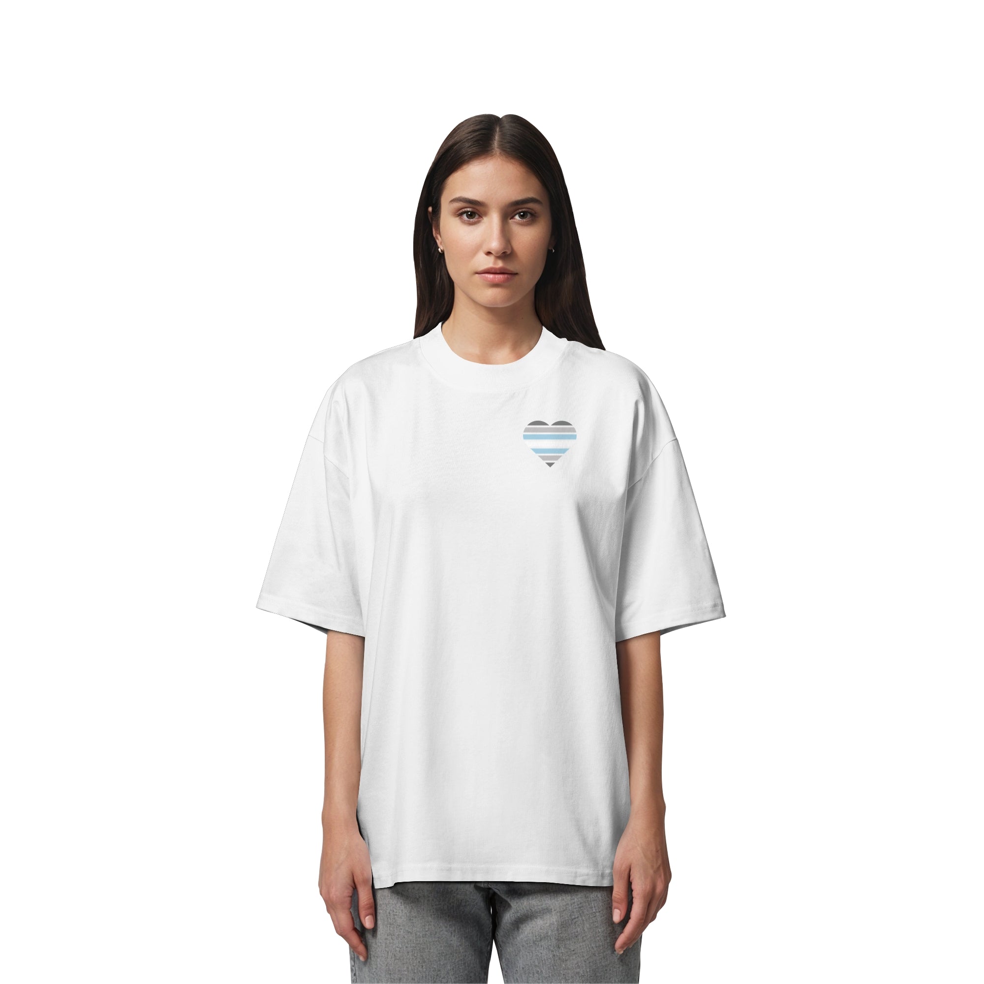 Organic Oversize Shirt - Demiboy Flag Herz Print