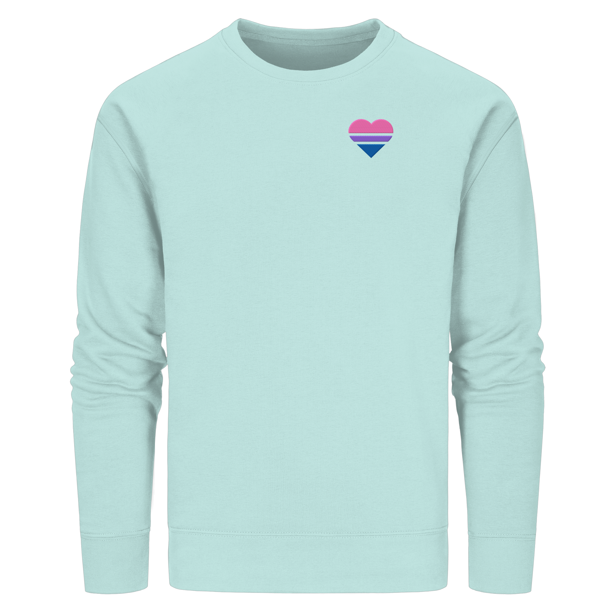Organic Basic Sweatshirt - Bisexual Flag Herz Stick