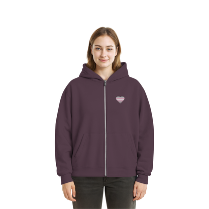 Fluffy Boxcut Zipper mit Herz - Demigirl