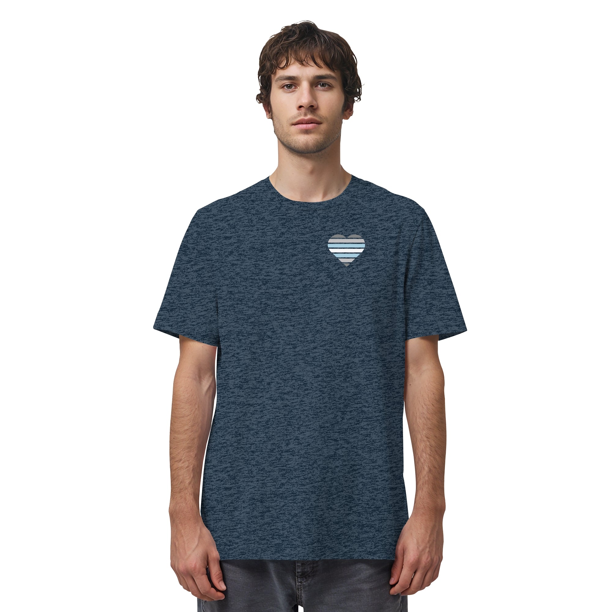 Organic Shirt - Demiboy Flag Herz Print