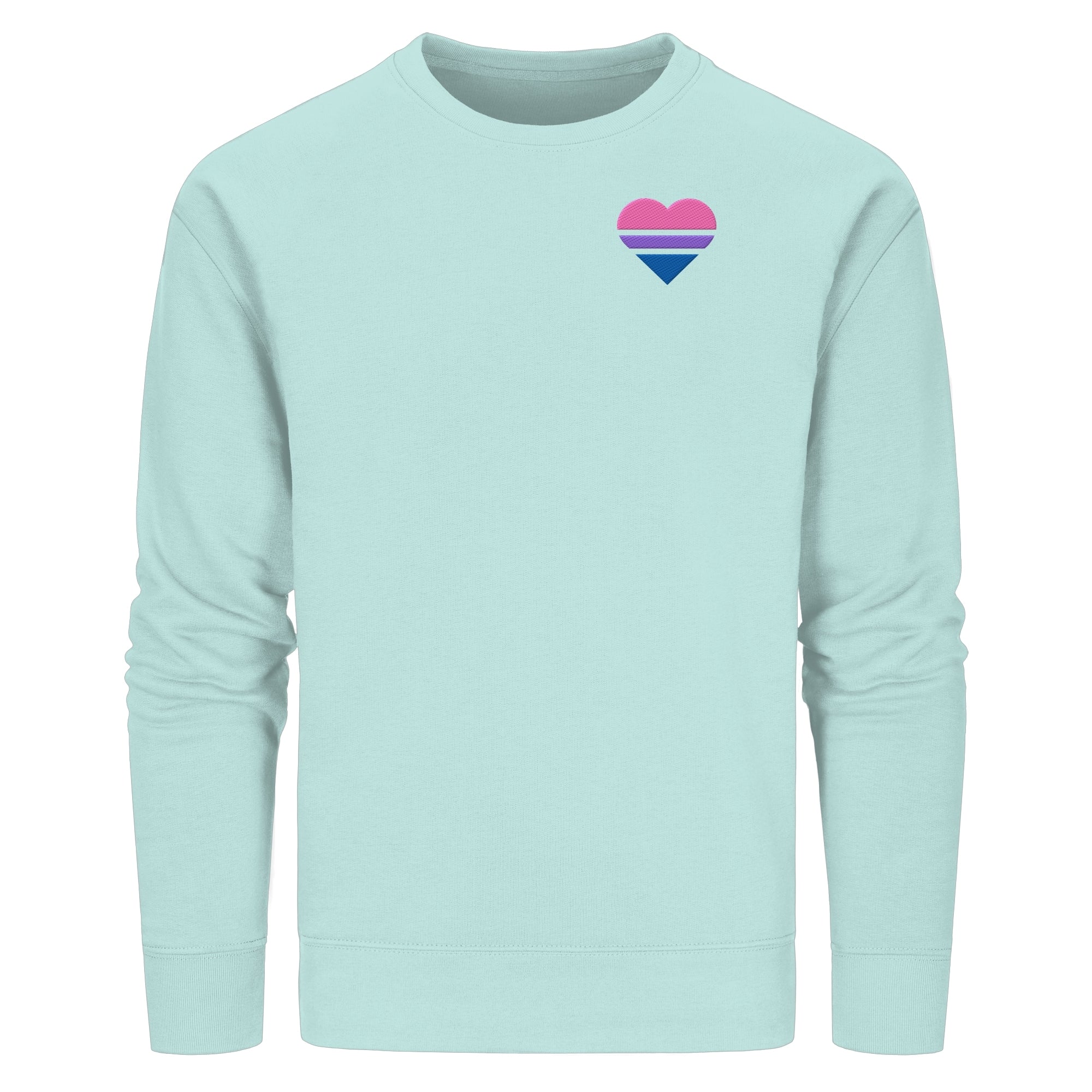 Organic Basic Sweatshirt - Bisexual Flag Herz Stick
