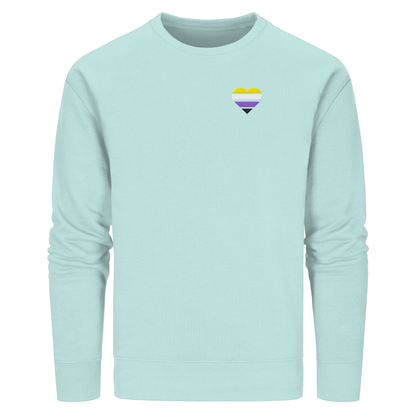 Organic Basic Sweatshirt mit Herz Stick - Nonbinary