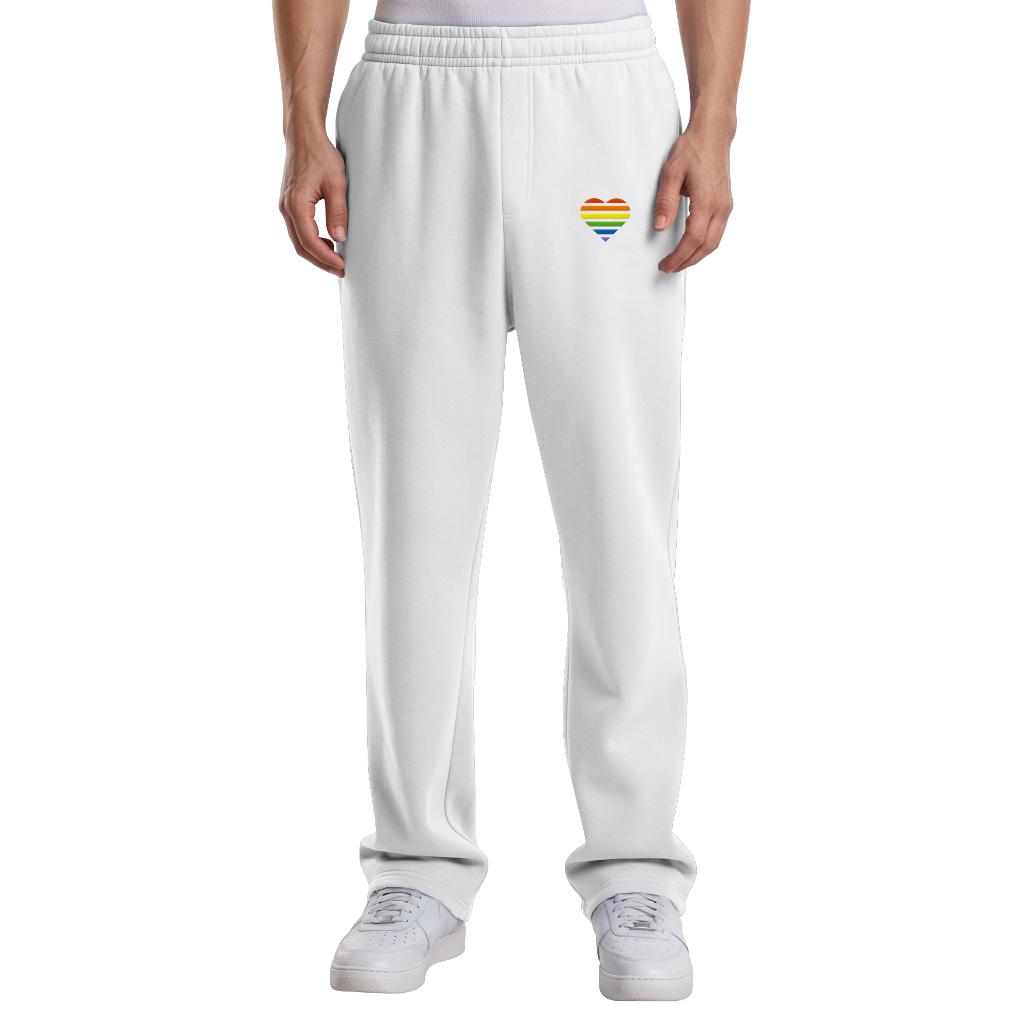 Fluffy Track Sweatpants - Pride Flag Herz Stick