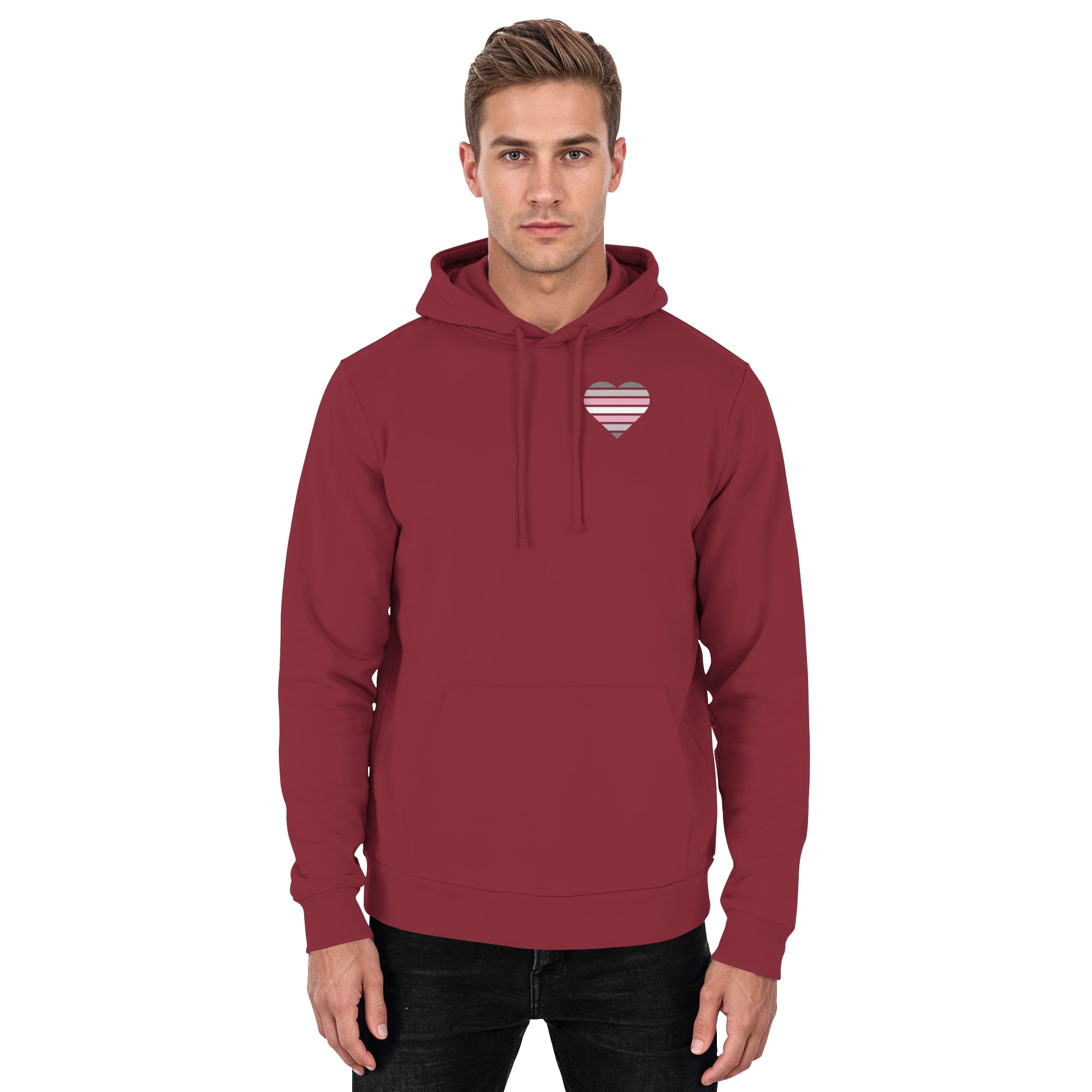 Basic Hoodie - Demigirl Flag Herz Print