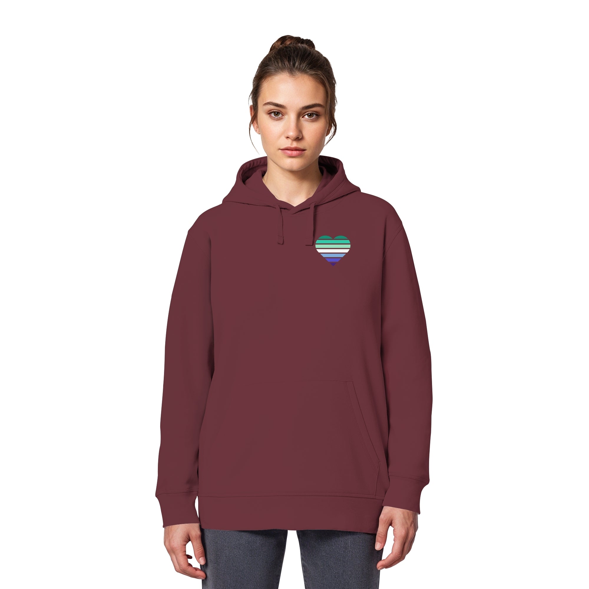 Organic Basic Hoodie - Gay Flag Herz Print