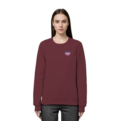Organic Basic Sweatshirt mit Herz Stick - Trans