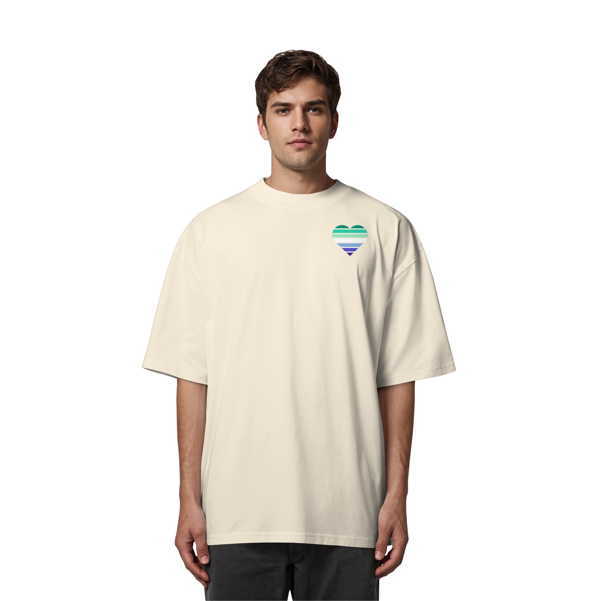 Organic Oversize Shirt - Gay Flag Herz Print