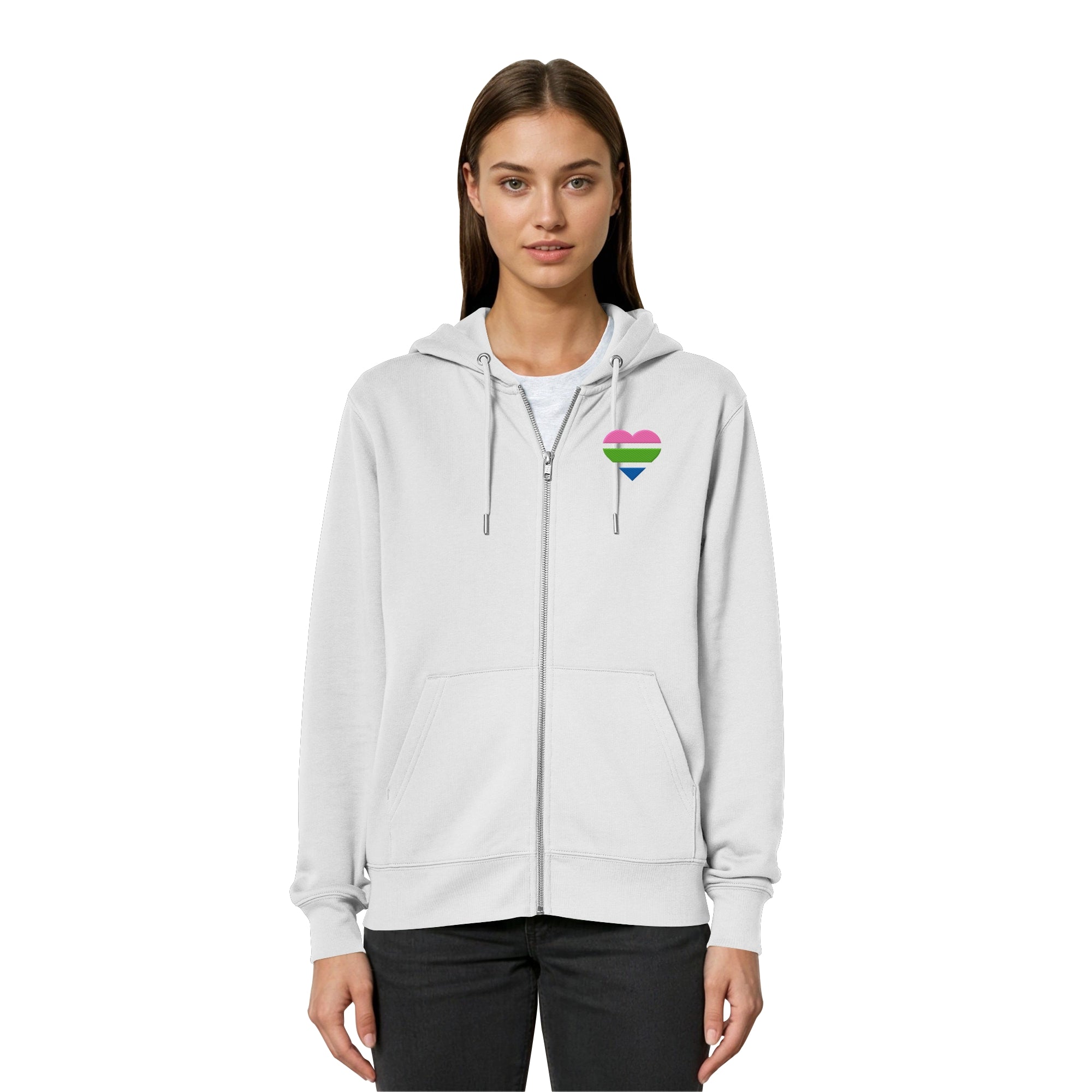 Organic Relaxed Zipper - Polysexual Flag Herz Stick