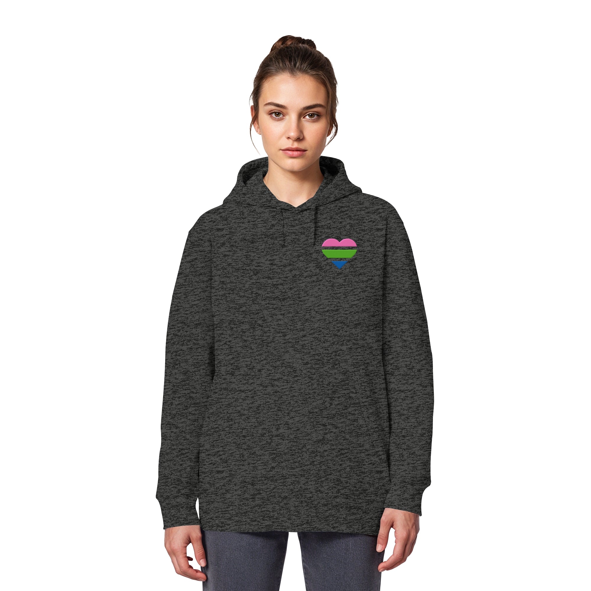 Organic Basic Hoodie - Polysexual Flag Herz Stick