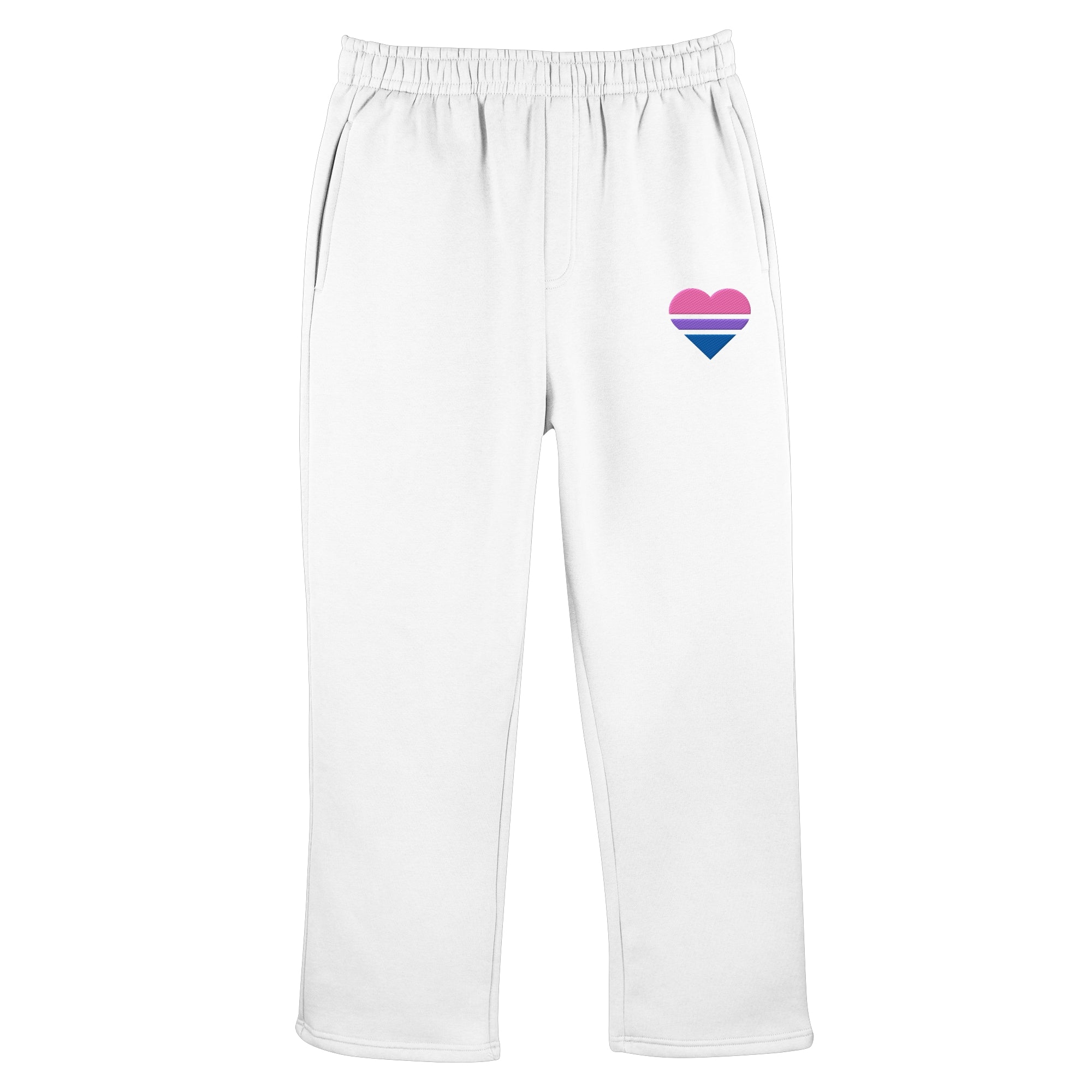 Fluffy Track Sweatpants - Bisexual Flag Herz Stick