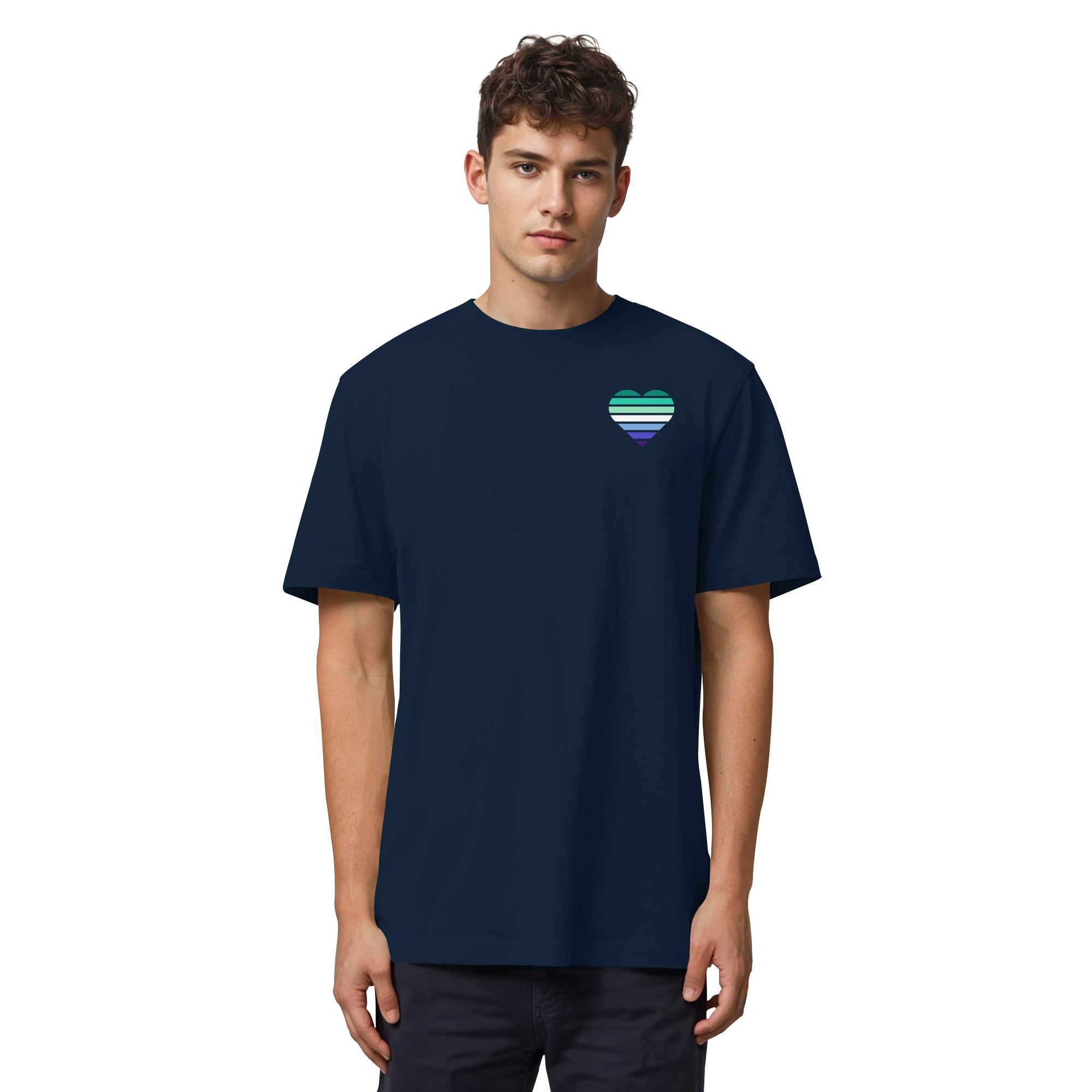 Organic Heavy Shirt - Gay Flag Herz Print