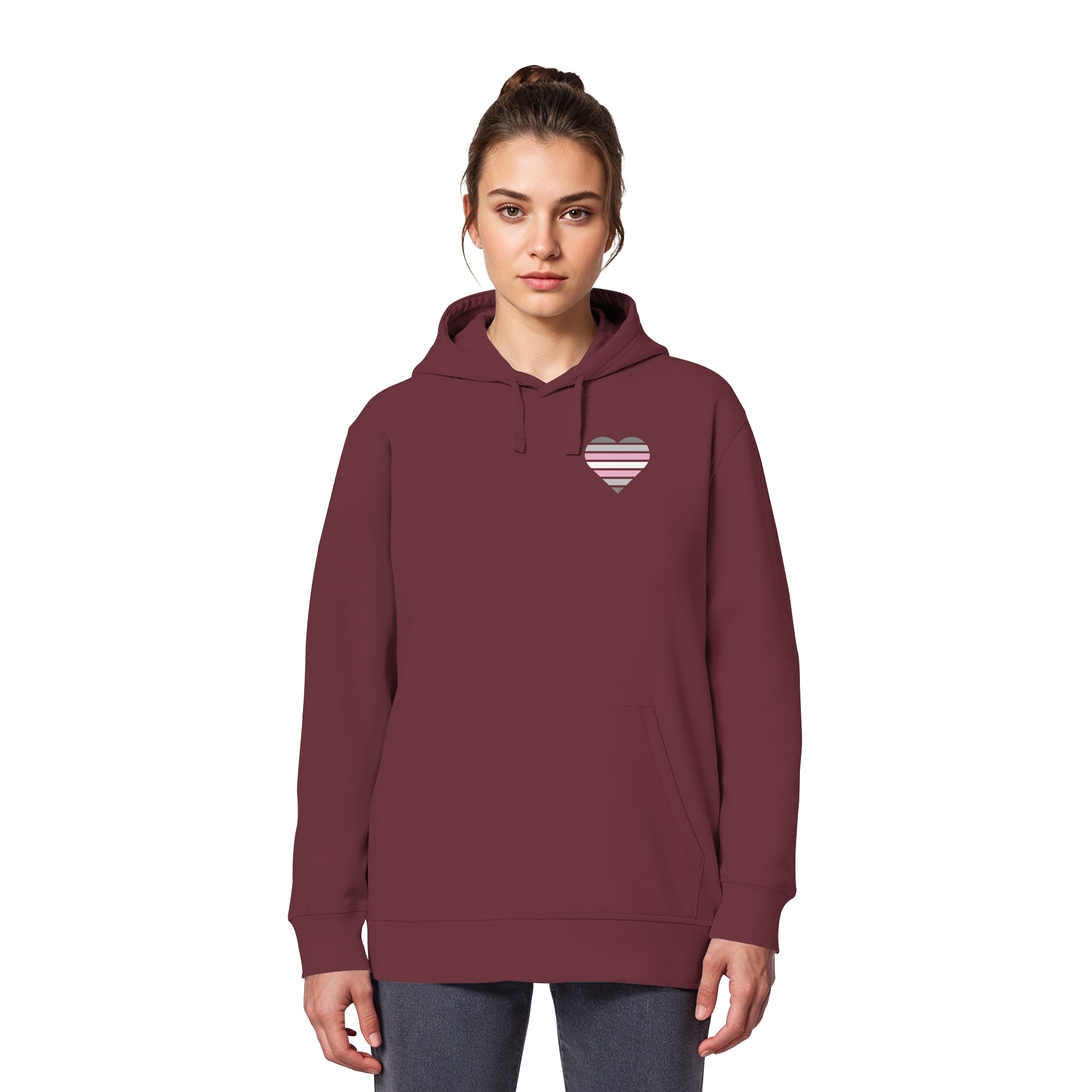 Organic Basic Hoodie - Demigirl Flag Herz Print