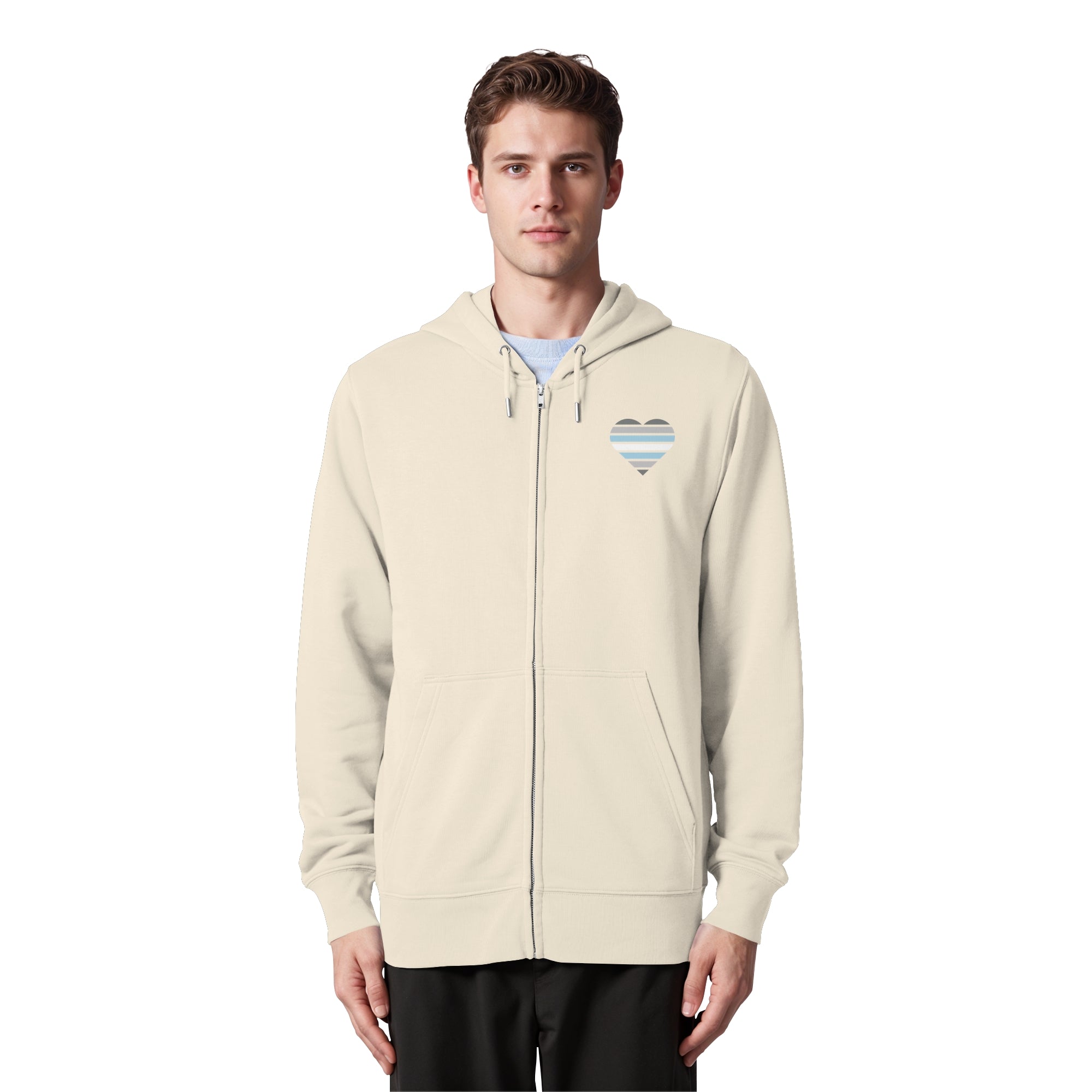 Organic Zipper - Demiboy Flag Herz Print