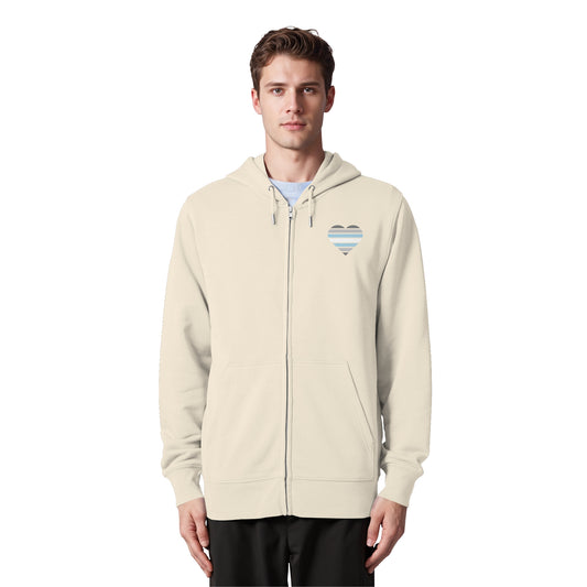 Organic Zipper - Demiboy Flag Herz Print