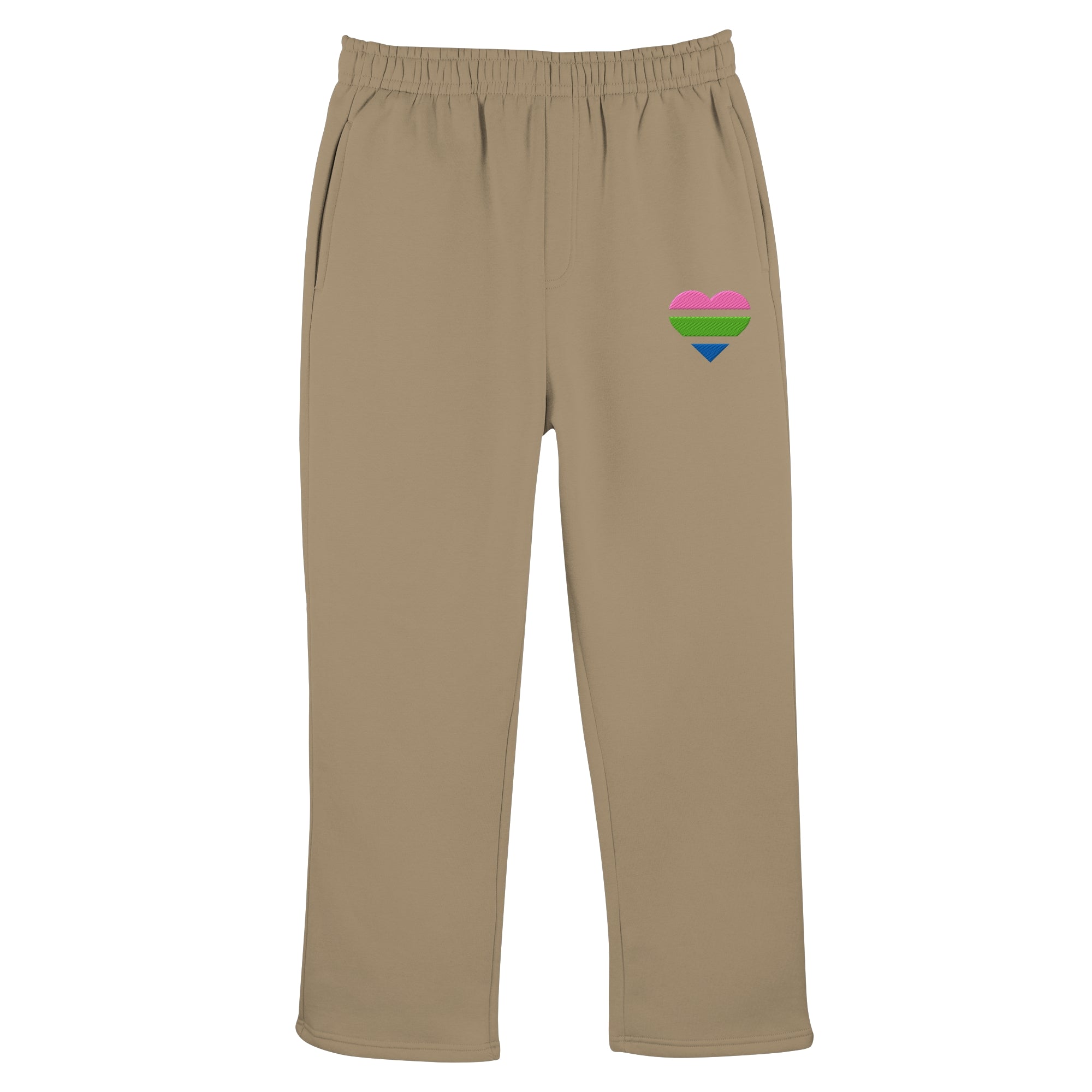 Fluffy Track Sweatpants - Polysexual Flag Herz Stick