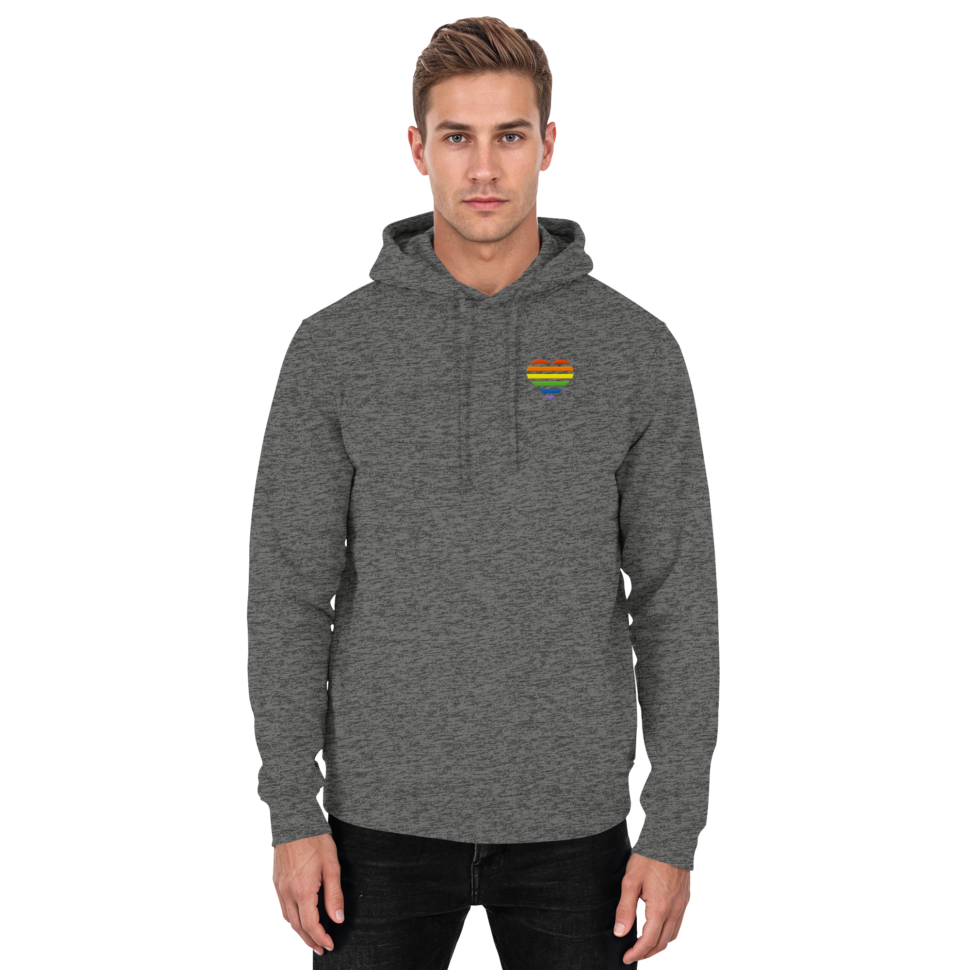 Basic Hoodie - Pride Flag Herz Stick