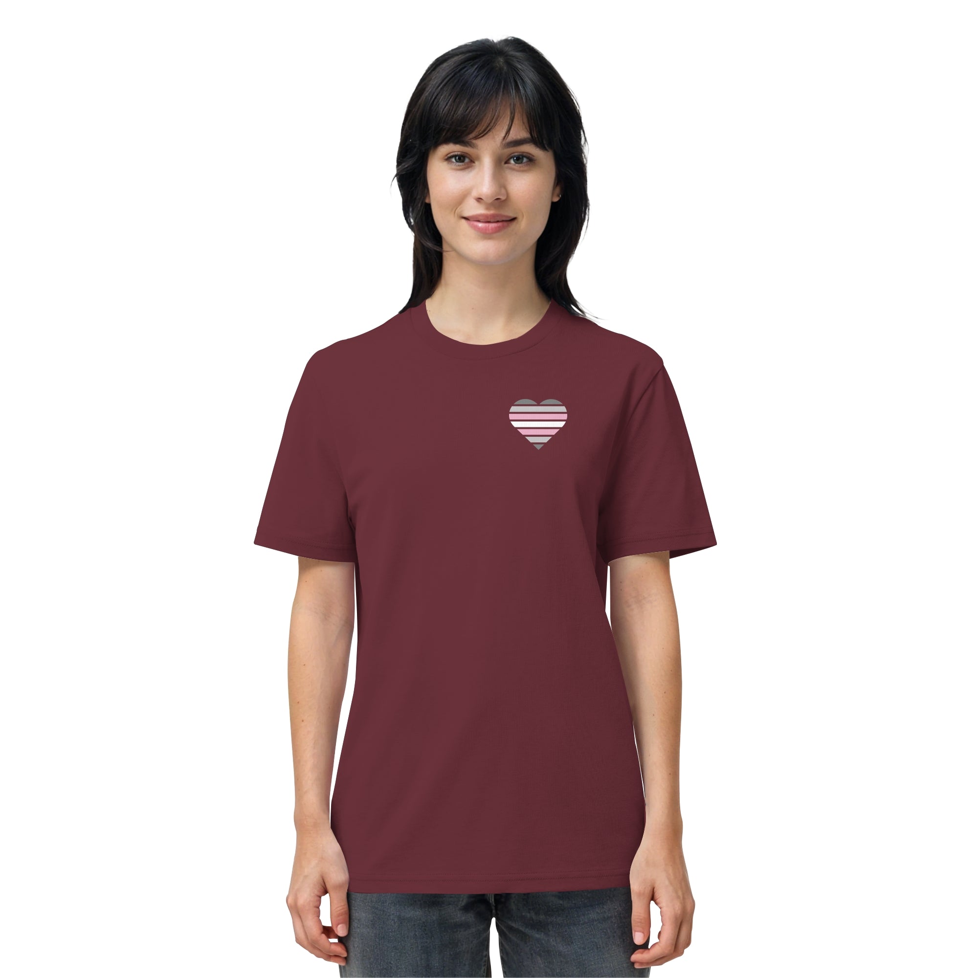 Organic Shirt - Demigirl Flag Herz Print