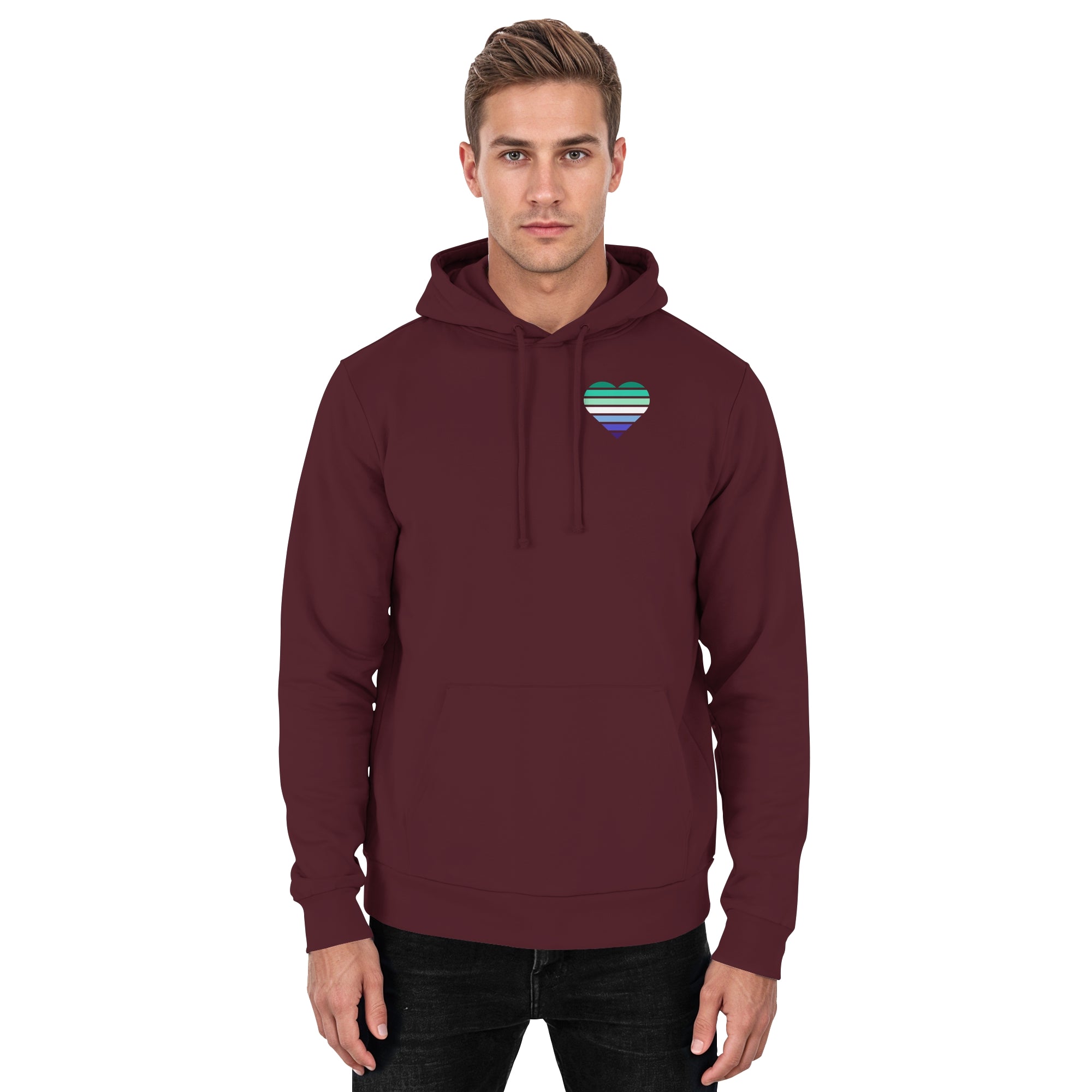 Basic Hoodie - Gay Flag Herz Print