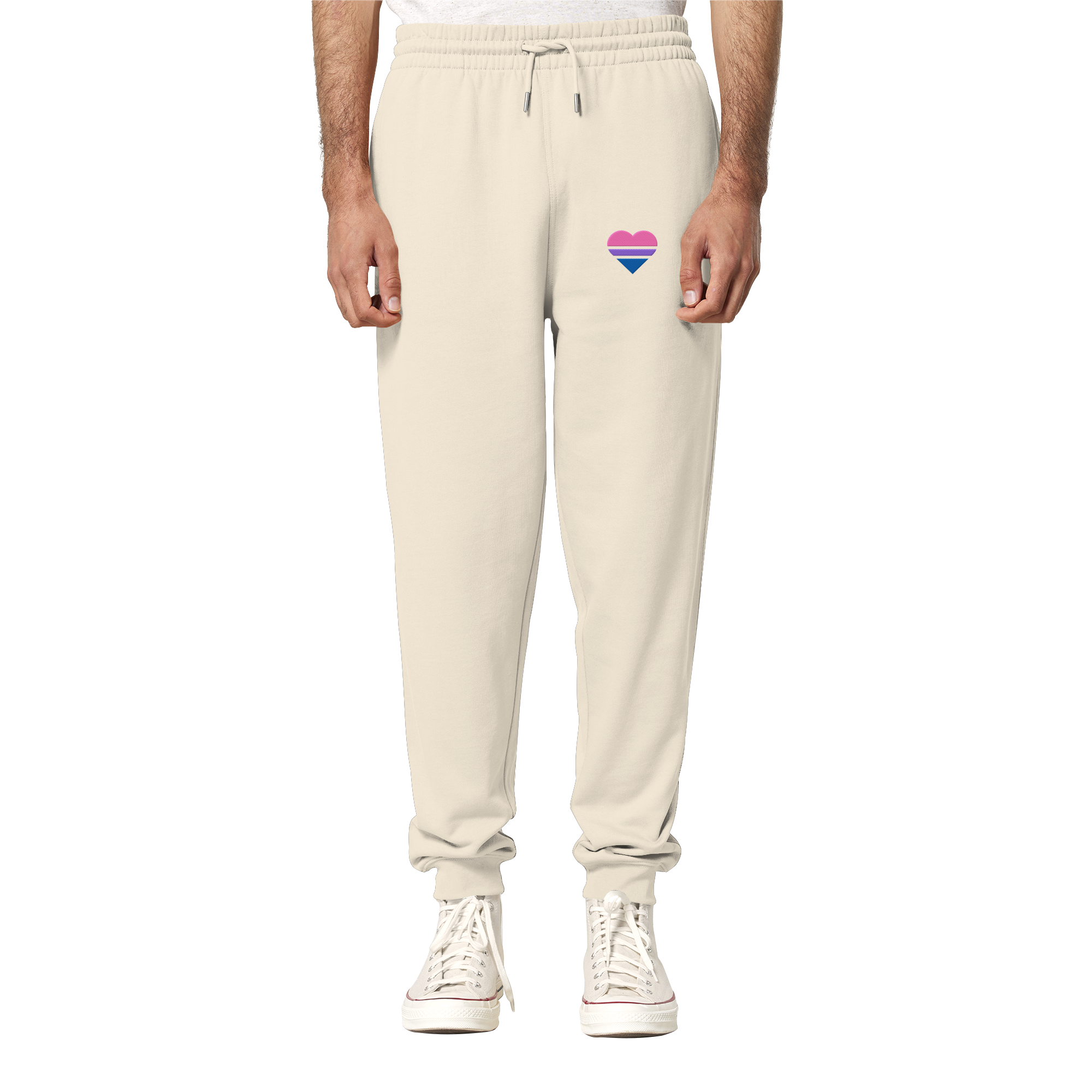 Organic Jogger Pants - Bisexual Flag Herz Stick