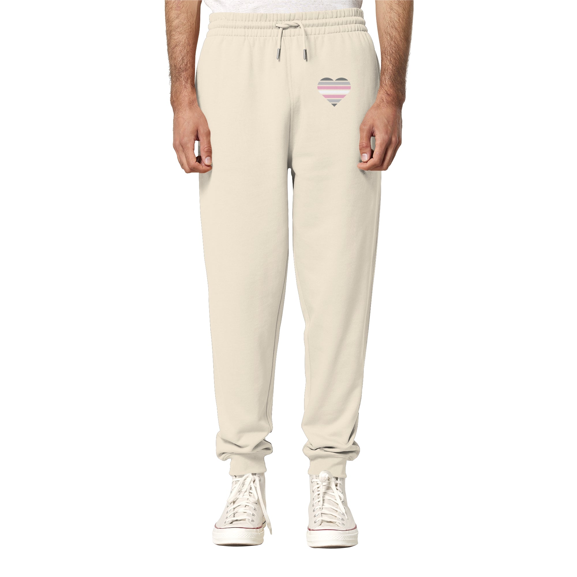 Organic Jogger Pants - Demigirl Flag Herz Print