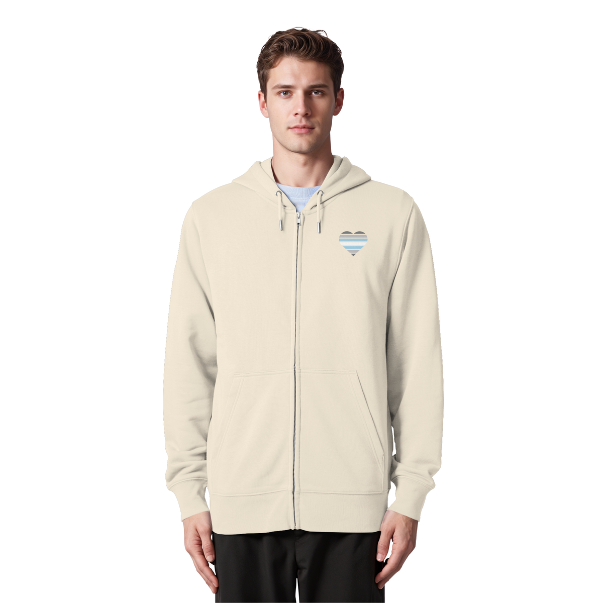 Organic Zipper mit Herz - Demiboy