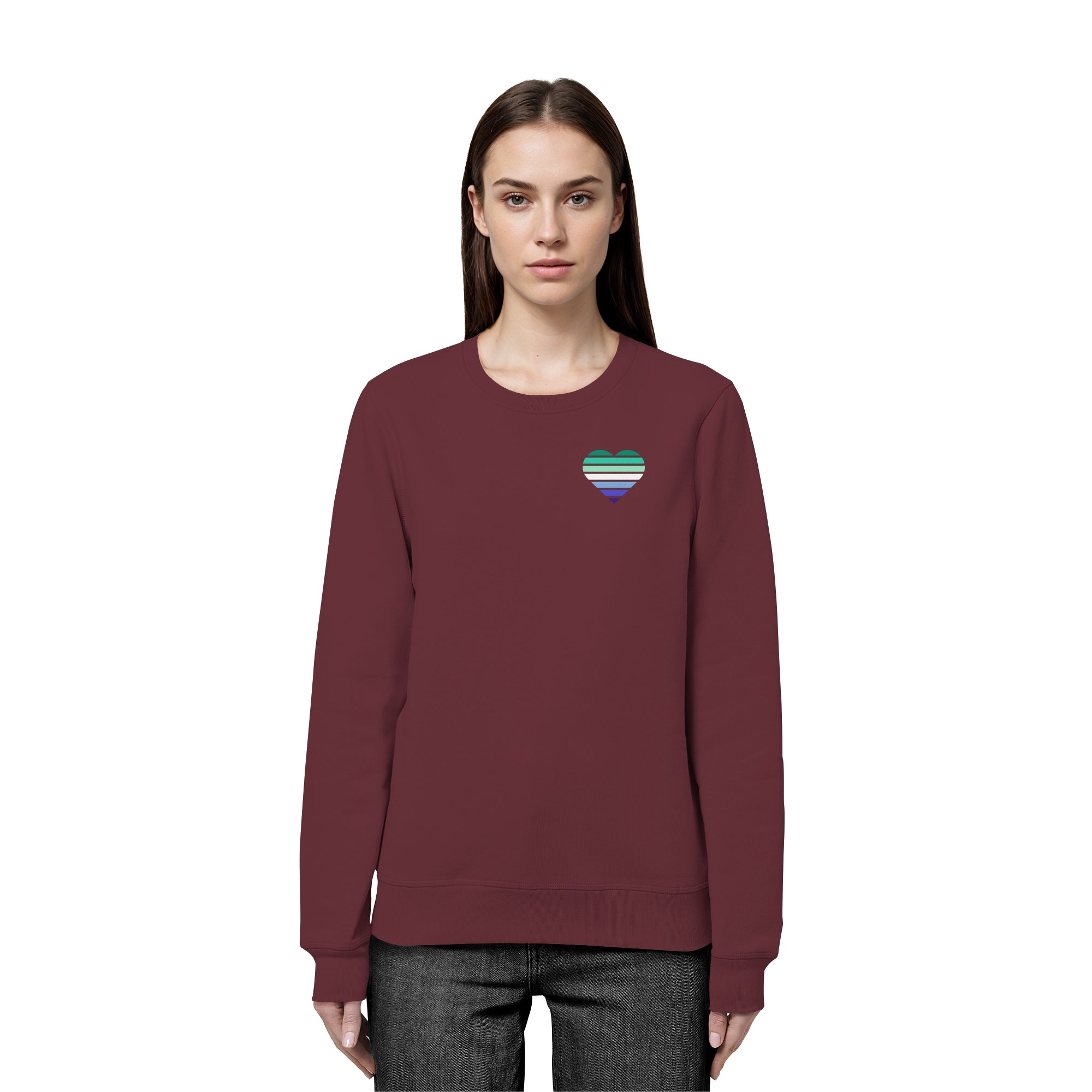 Organic Basic Sweatshirt - Gay Flag Herz Print