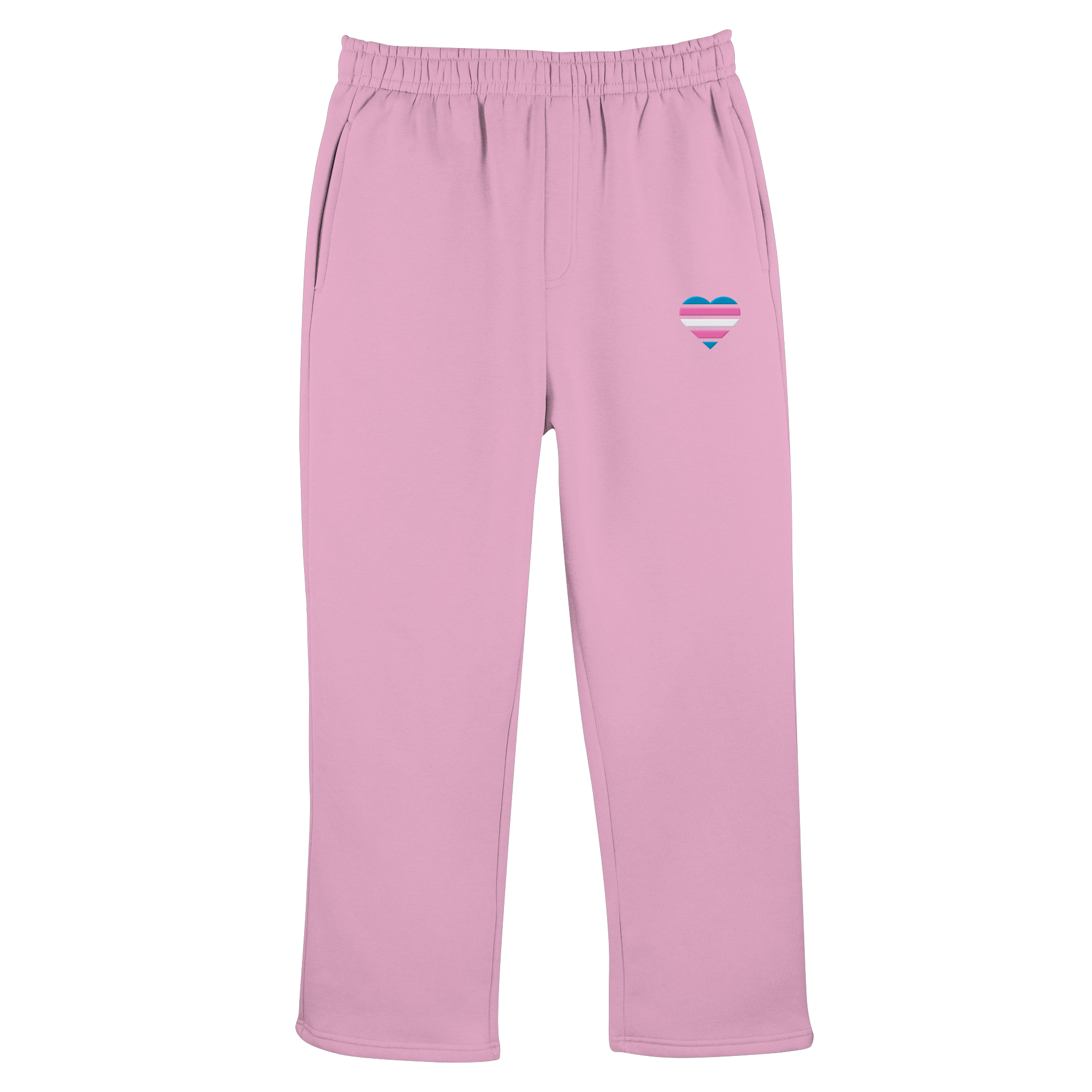 Fluffy Track Sweatpants - Trans Flag Herz Stick
