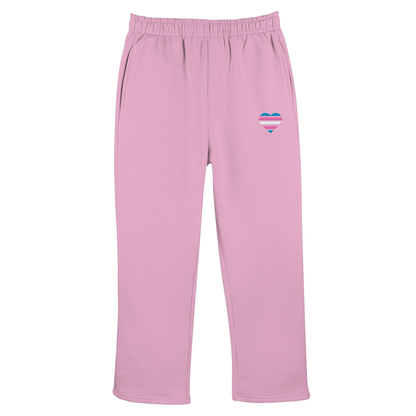 Fluffy Track Sweatpants mit Herz Stick - Trans