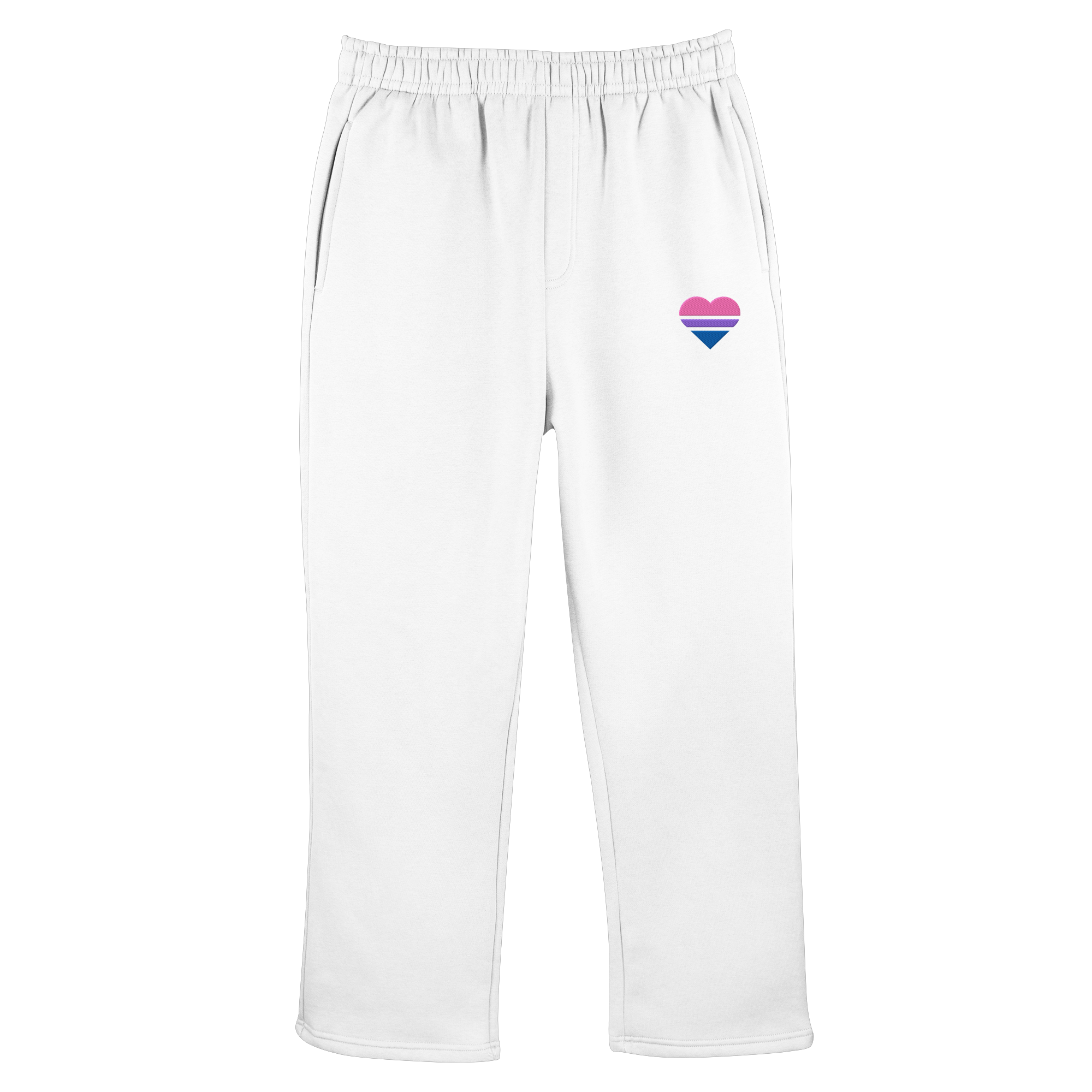 Fluffy Track Sweatpants - Bisexual Flag Herz Stick