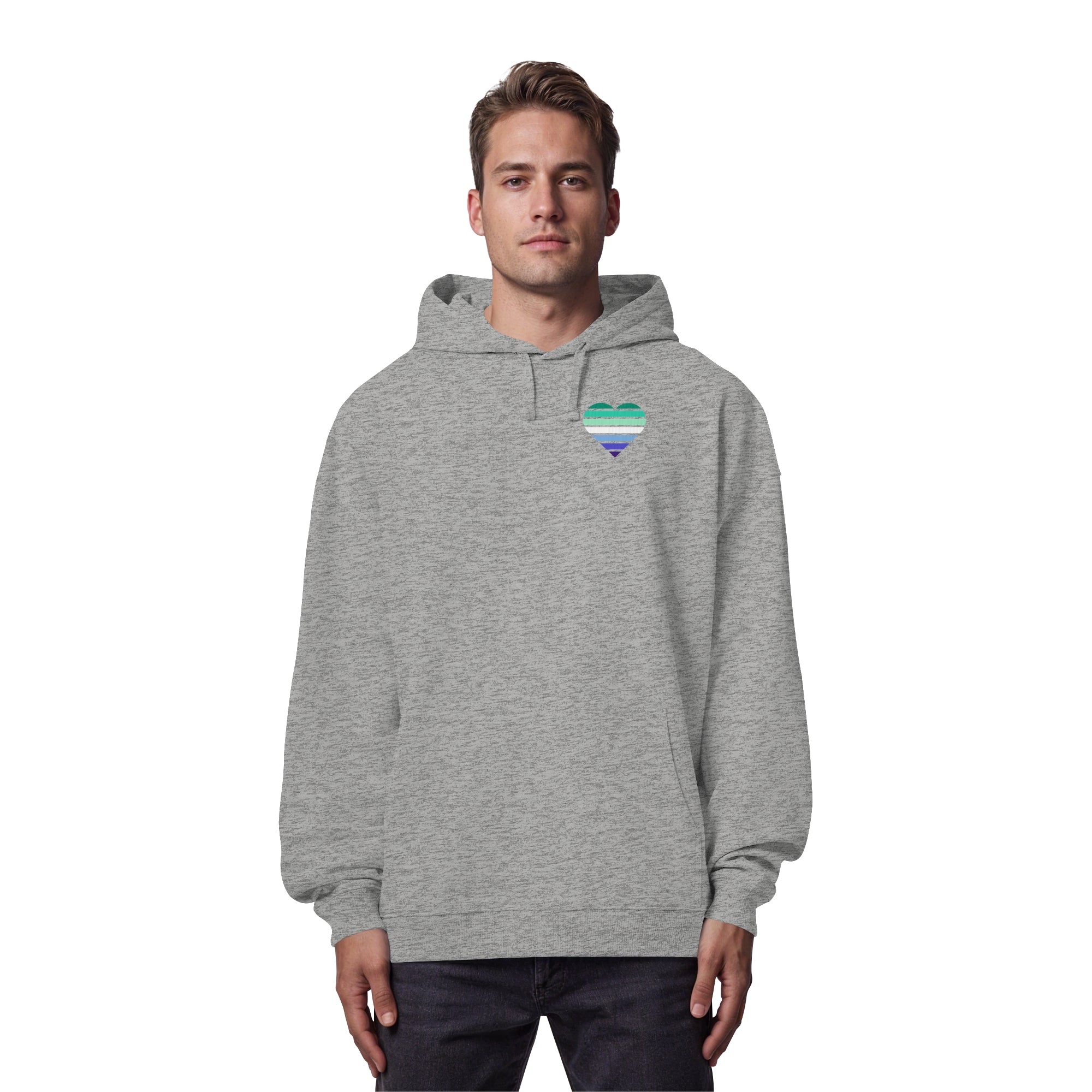 Organic Oversize Hoodie - Gay Flag Herz Print