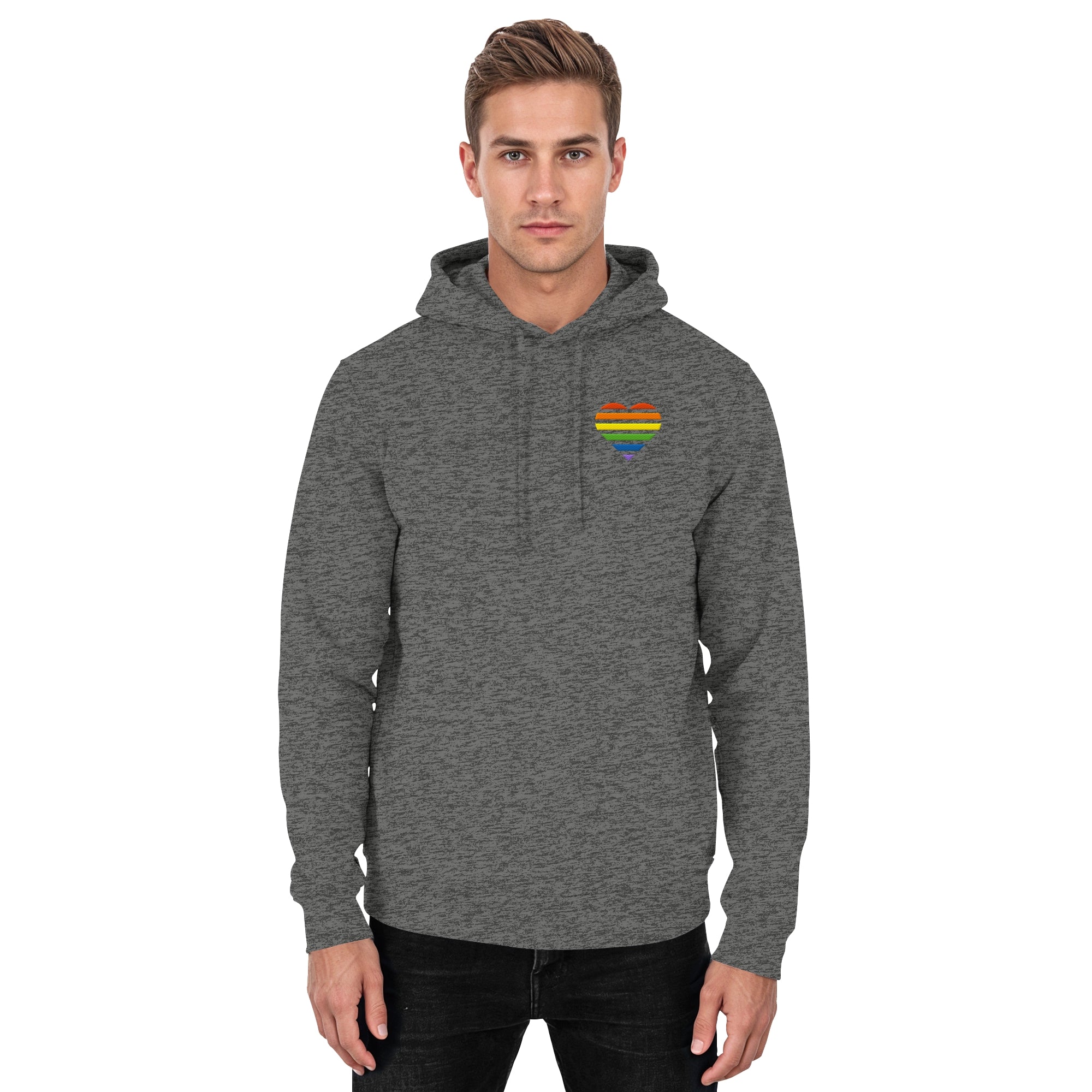 Basic Hoodie - Pride Flag Herz Stick
