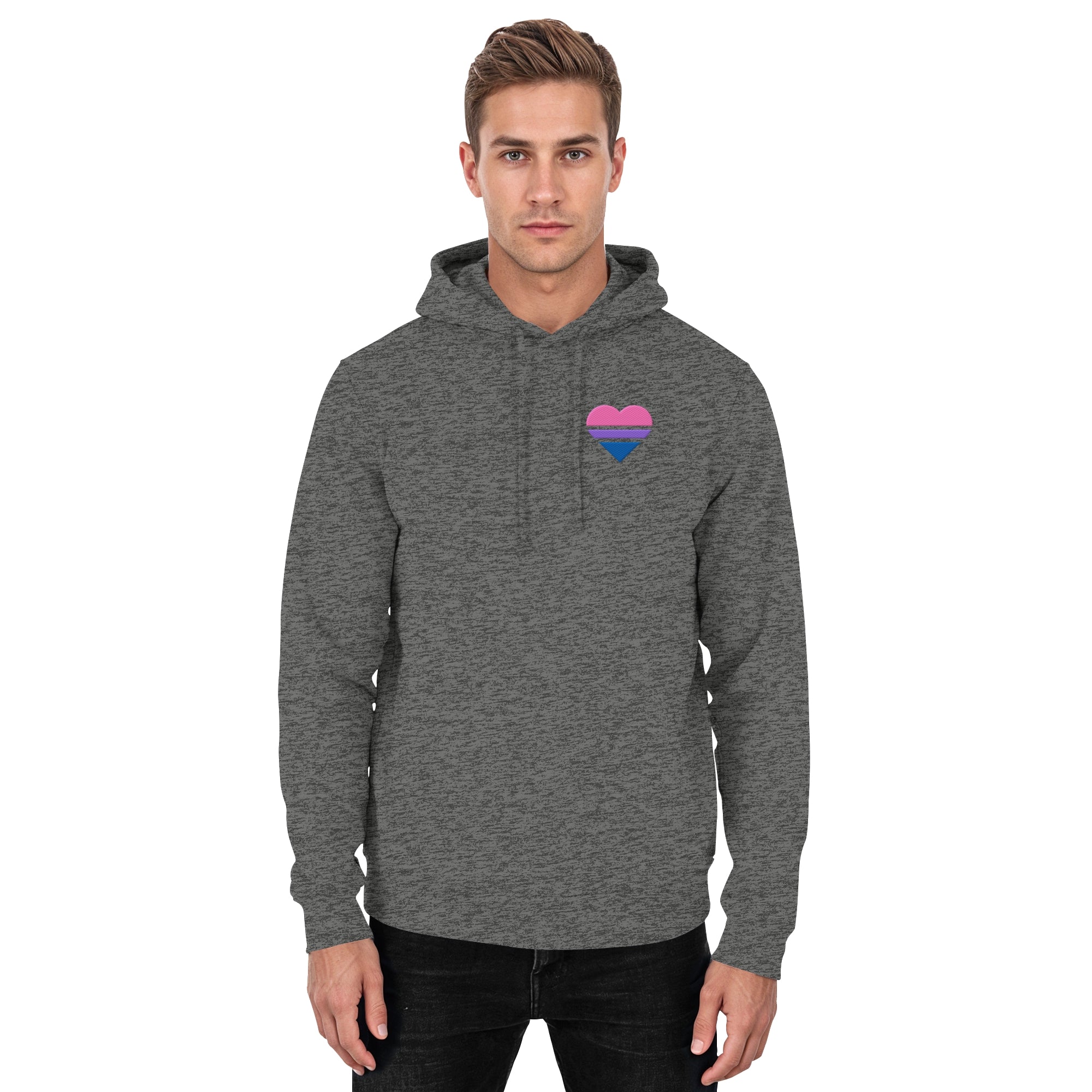 Basic Hoodie - Bisexual Flag Herz Stick