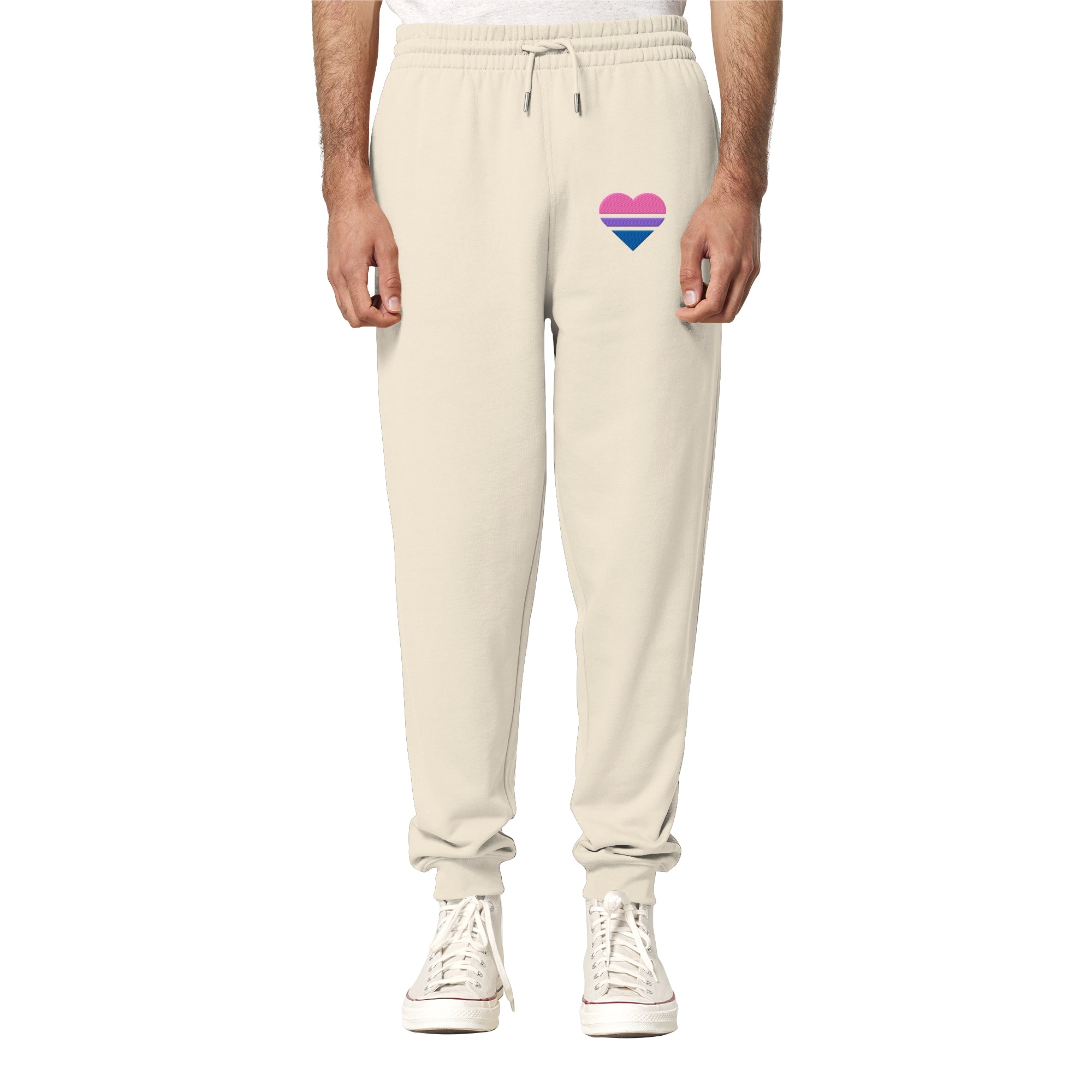 Organic Jogger Pants - Bisexual Flag Herz Stick