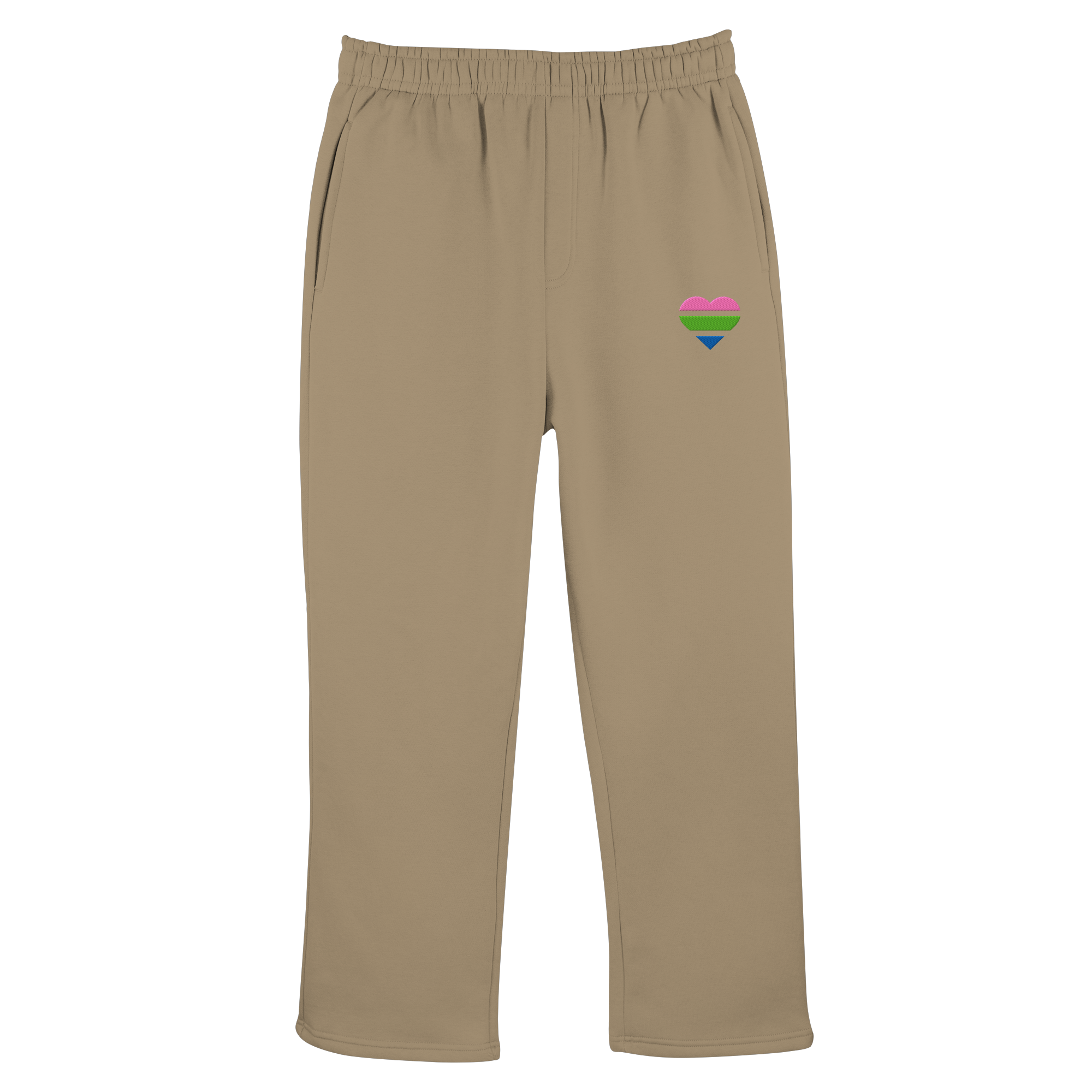 Fluffy Track Sweatpants - Polysexual Flag Herz Stick