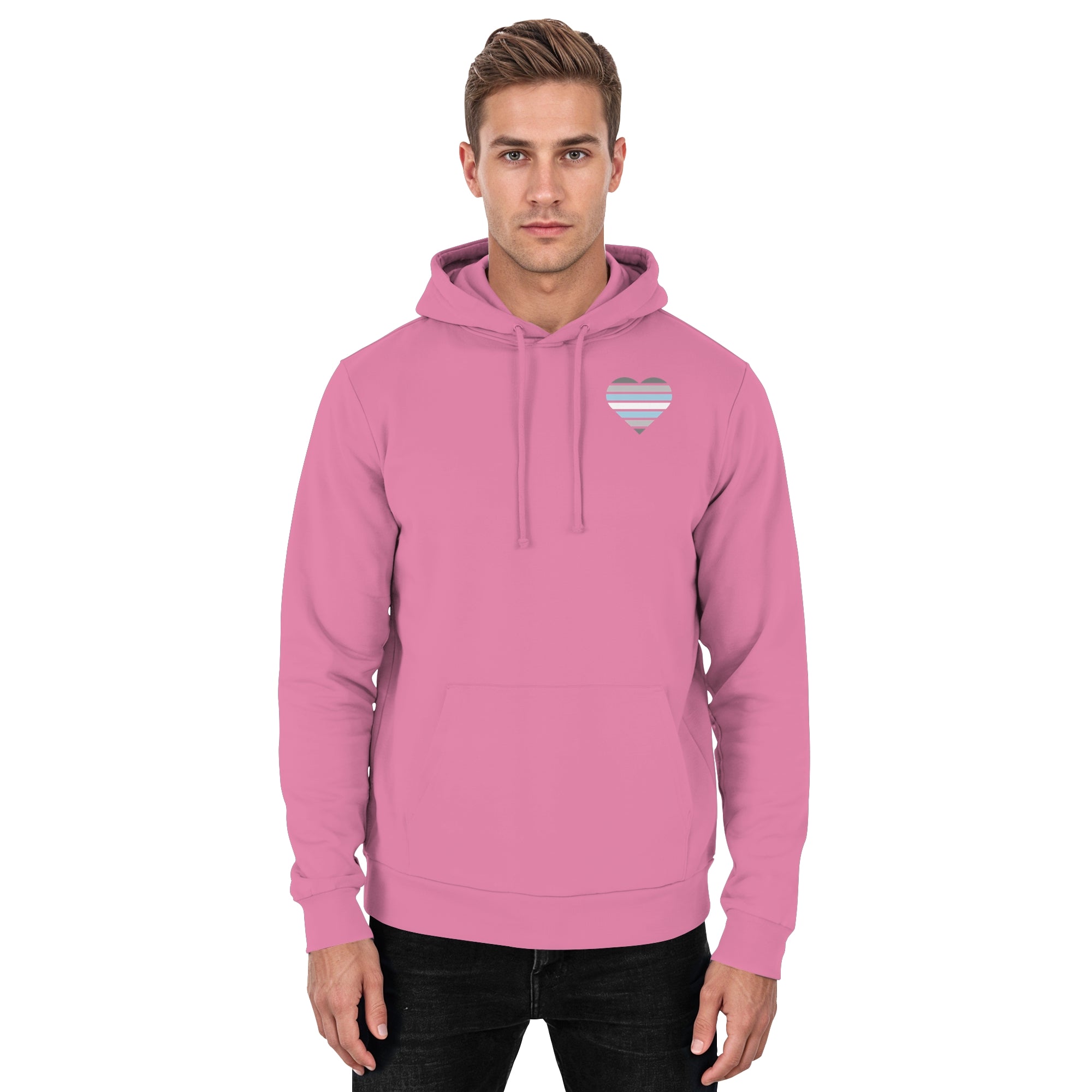 Basic Hoodie - Demiboy Flag Herz Print