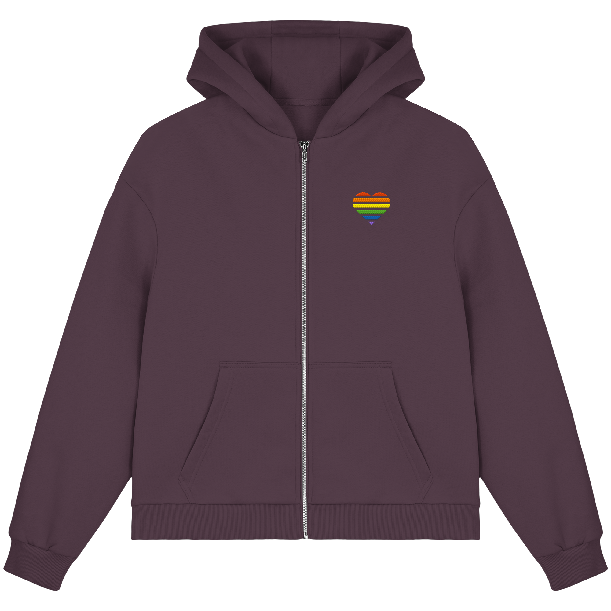Fluffy Boxcut Zipper - Pride Flag Herz Stick