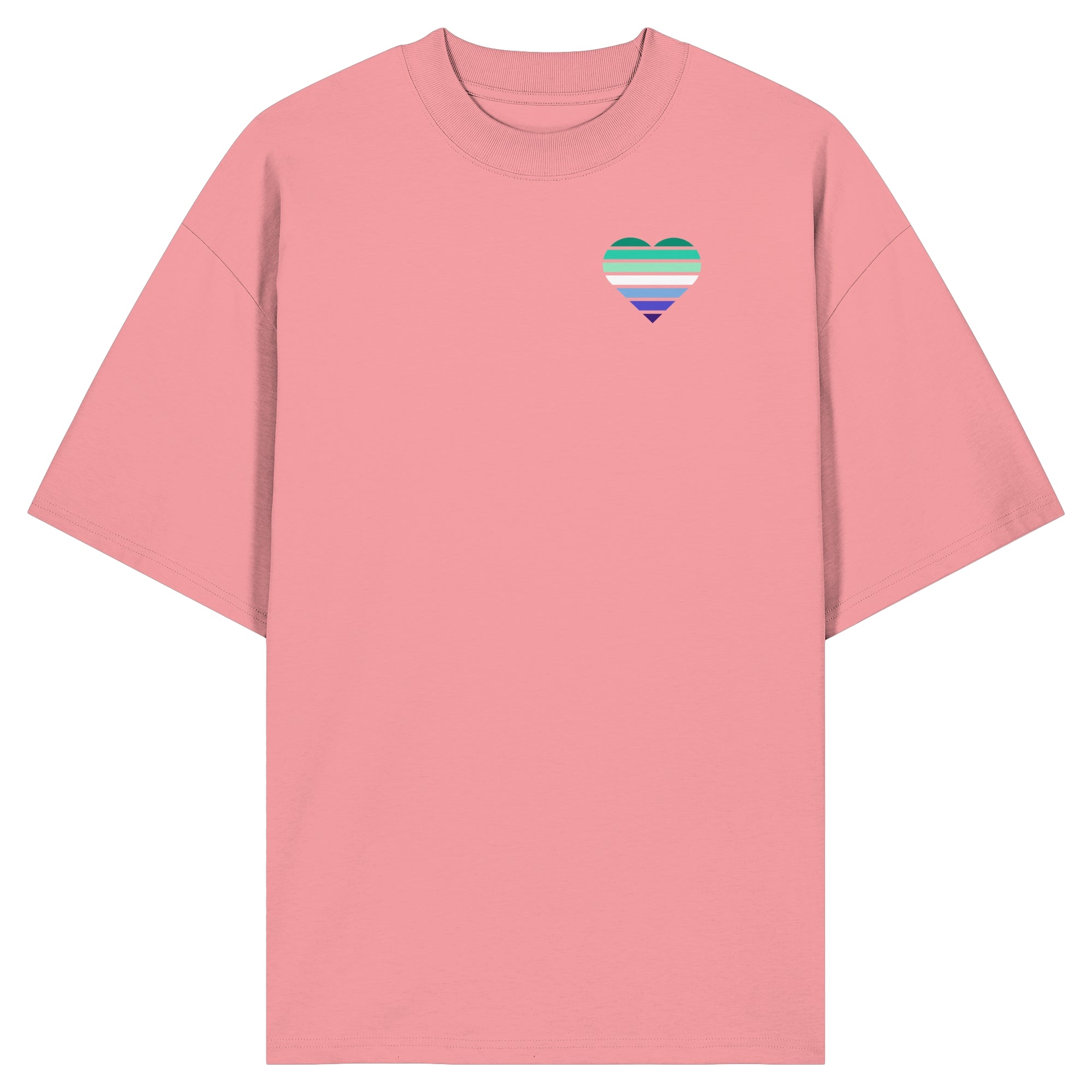 Organic Oversize Shirt - Gay Flag Herz Print