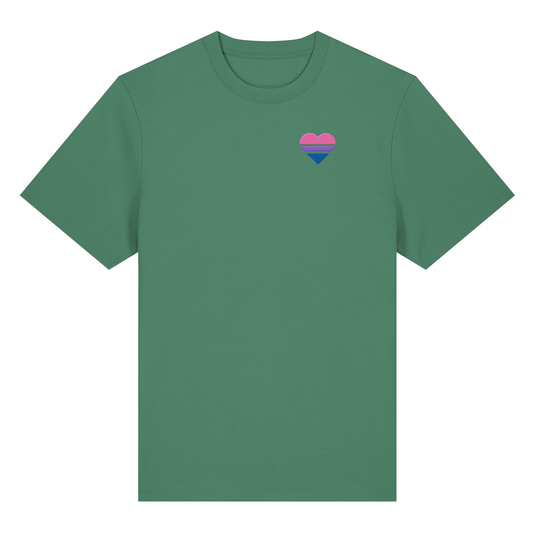 Organic Heavy Shirt - Bisexual Flag Herz Stick