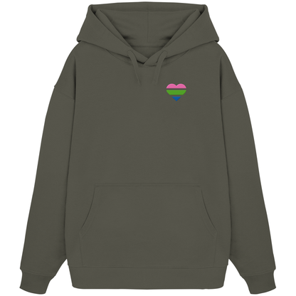 Organic Oversize Hoodie mit Herz Stick - Polysexual