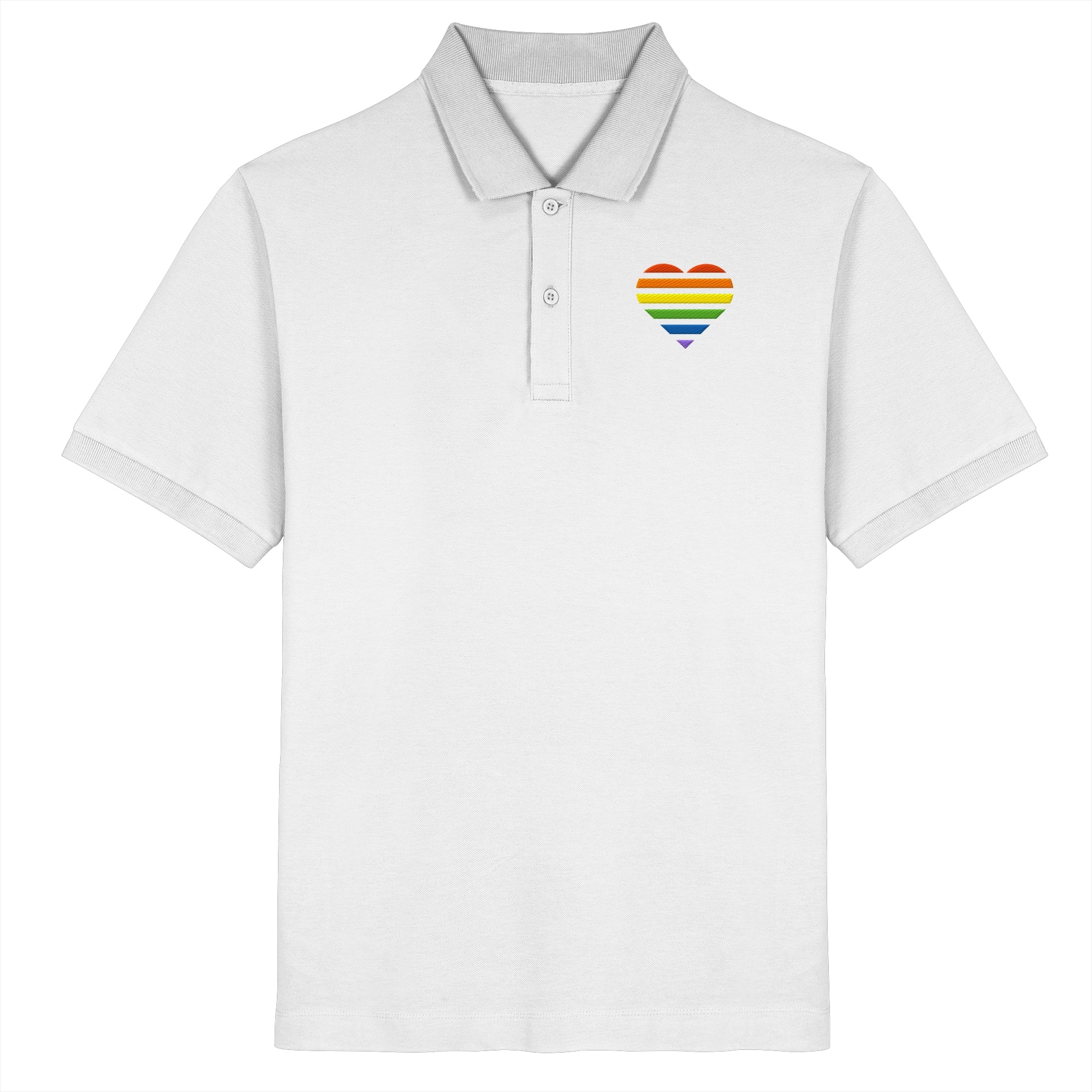 Organic Poloshirt - Pride Flag Herz Stick