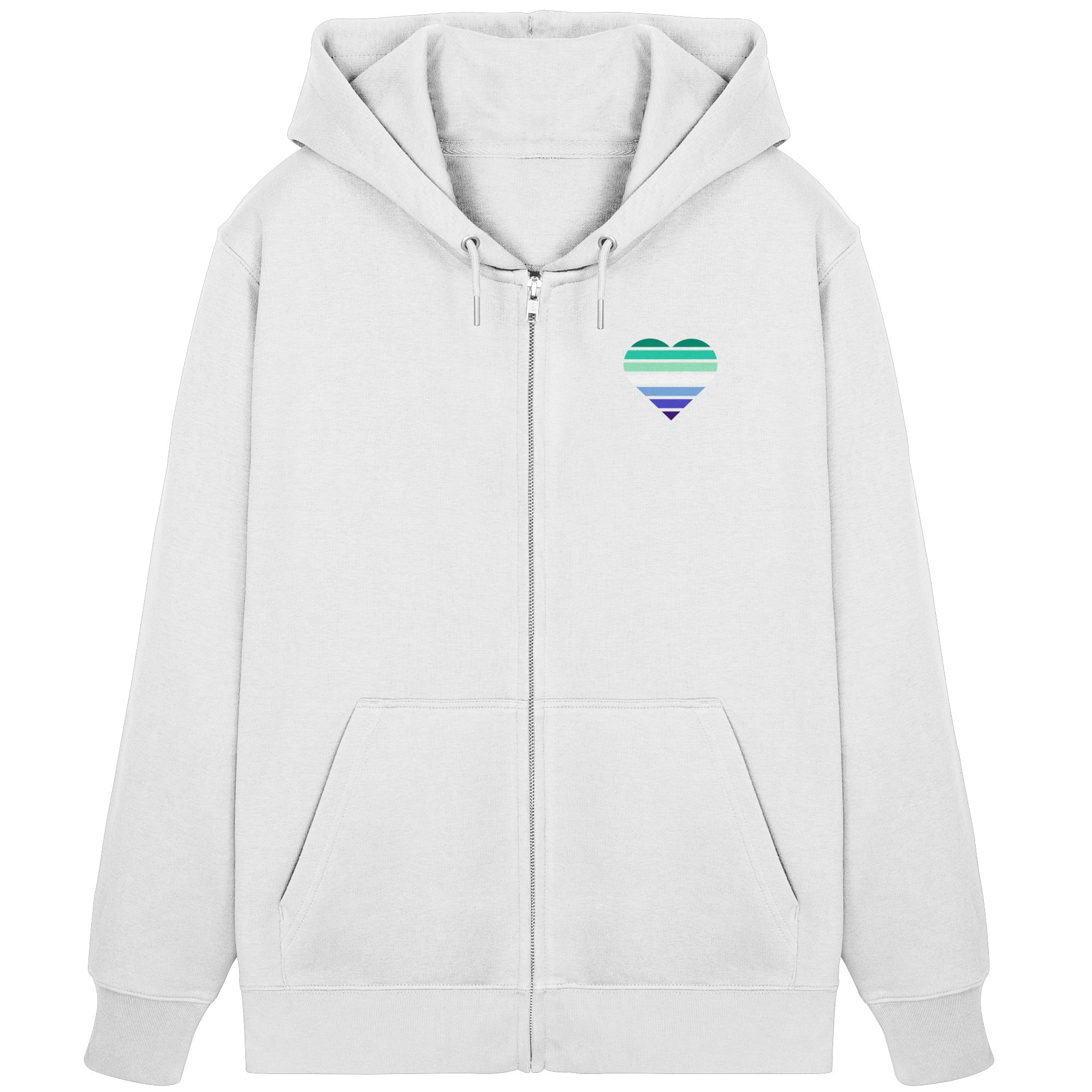 Organic Zipper - Gay Flag Herz Print